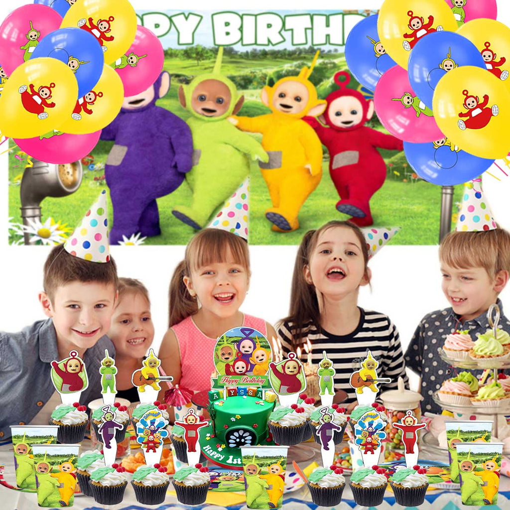 Teletubbies Birthday Party Supplies Balloons Paper Plates Decoration Cake Topper Decor Tableware Banner Backdrop
