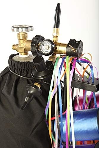 Helium Tank Combo Mylar and Latex Balloon Filler Valve (With Foil Balloon Auto Shut Off Valve, String Cutter, Tying Disc Post and Total Ribbon System)