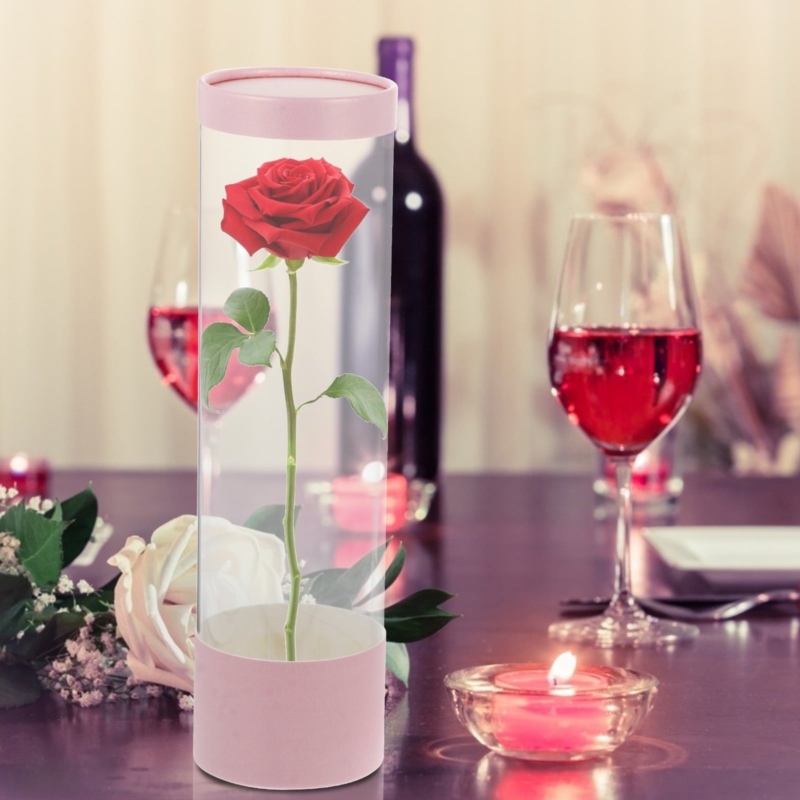 WORGEOUS 2pcs Clear Florist Bouquet Packaging Box Eternal Flower Gift Box Flower Arrangement Box Fresh Flower Packaging Box Craft Present Bags Florist Shop Supplies for Wedding Birthday