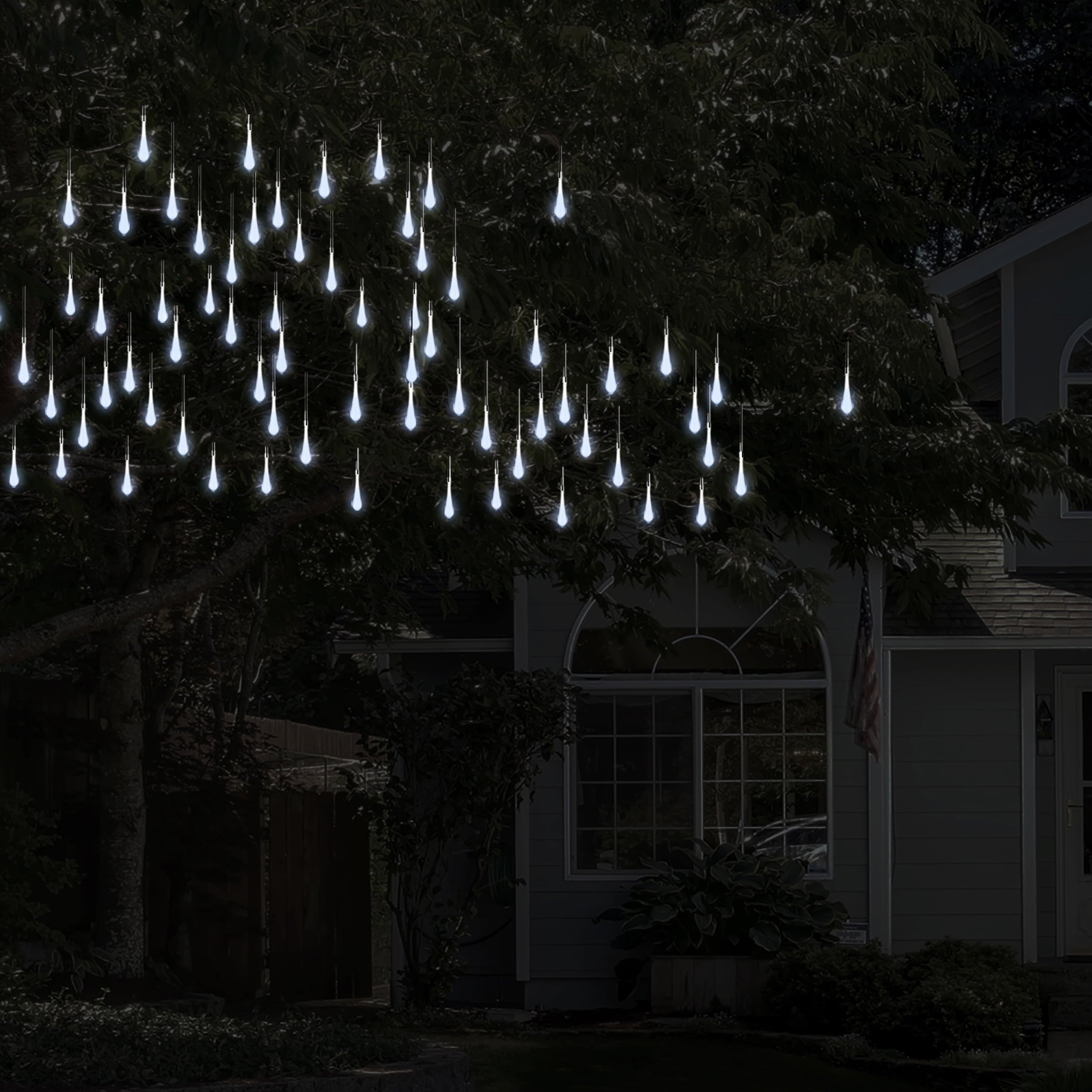 Pure Garden 20.5FT Outdoor Solar String Lights 2-Pack with 8 Light Modes