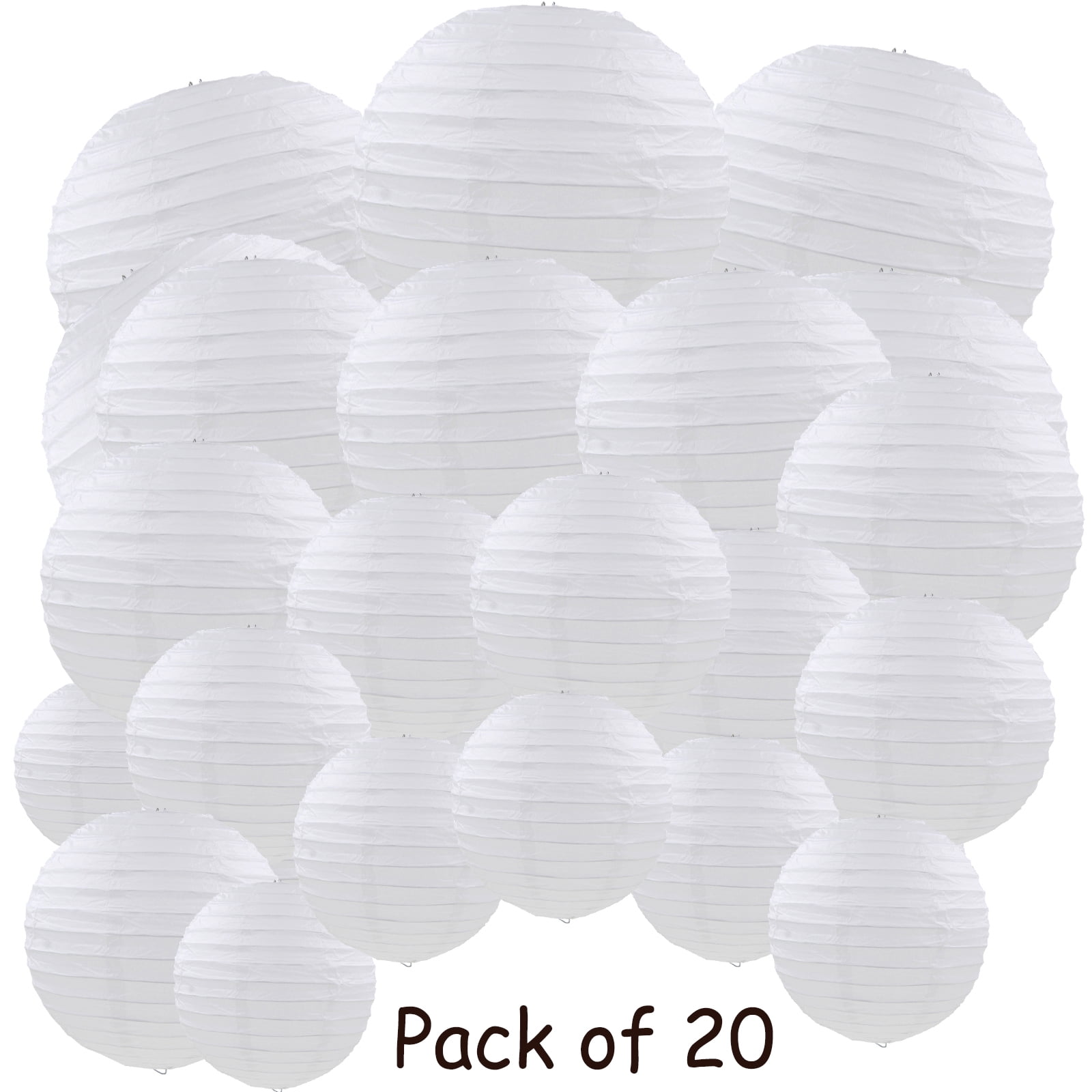 20 Pcs White Paper Lanterns Decorative Hanging Round Paper Lanterns Lamp For Anniversary Wedding Birthday Baby Shower Party Decoration Home Decor - No Lights