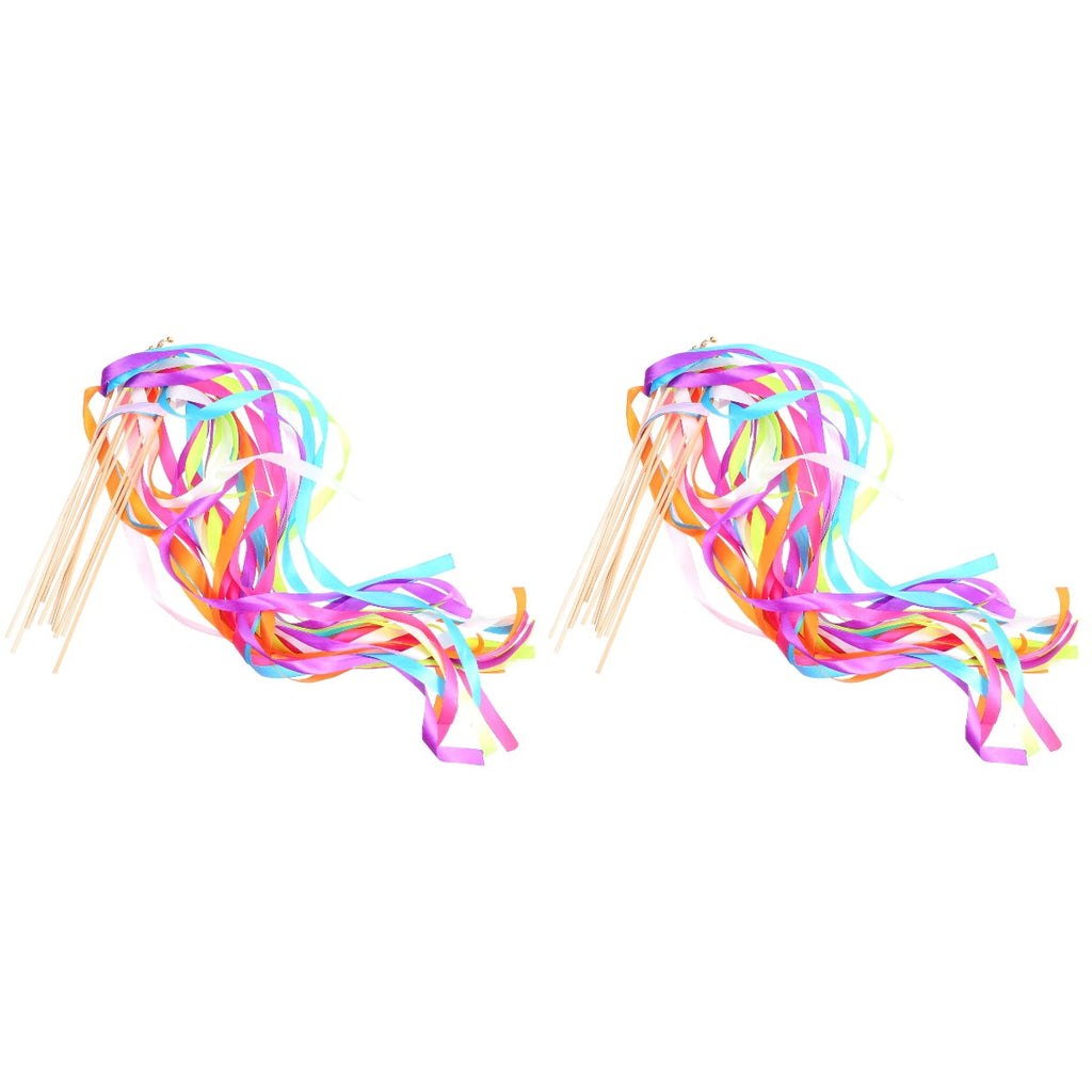 20 pcs Wedding Fairy Sticks Party Ribbon Sticks Party Favors Random Color
