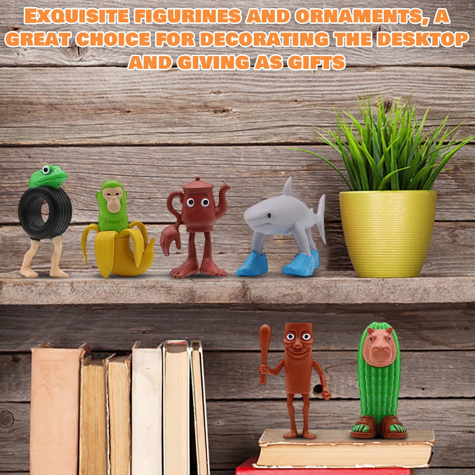 Italian Brainrot Figures, 10in Italian Brainrot Toys, Tralalero Tralala Action Figures Italian Brainrot Cake toppers Birthday Decorations Gifts for Fans office Room Figurine Decor, Italian Brainrot