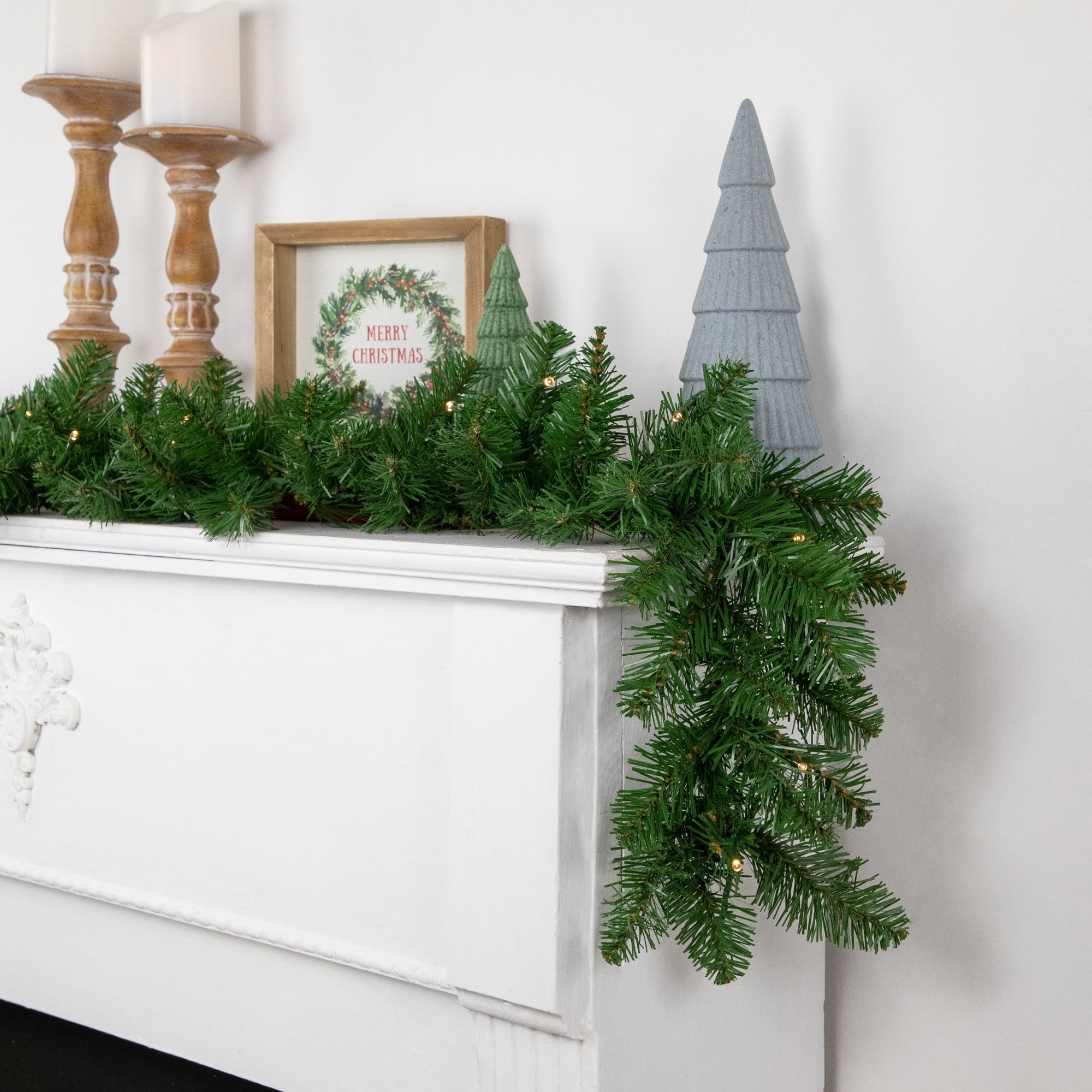Northlight 9' x 10" B/O Pre-Lit Artificial Whitmire Pine Christmas Garland - Clear LED Lights