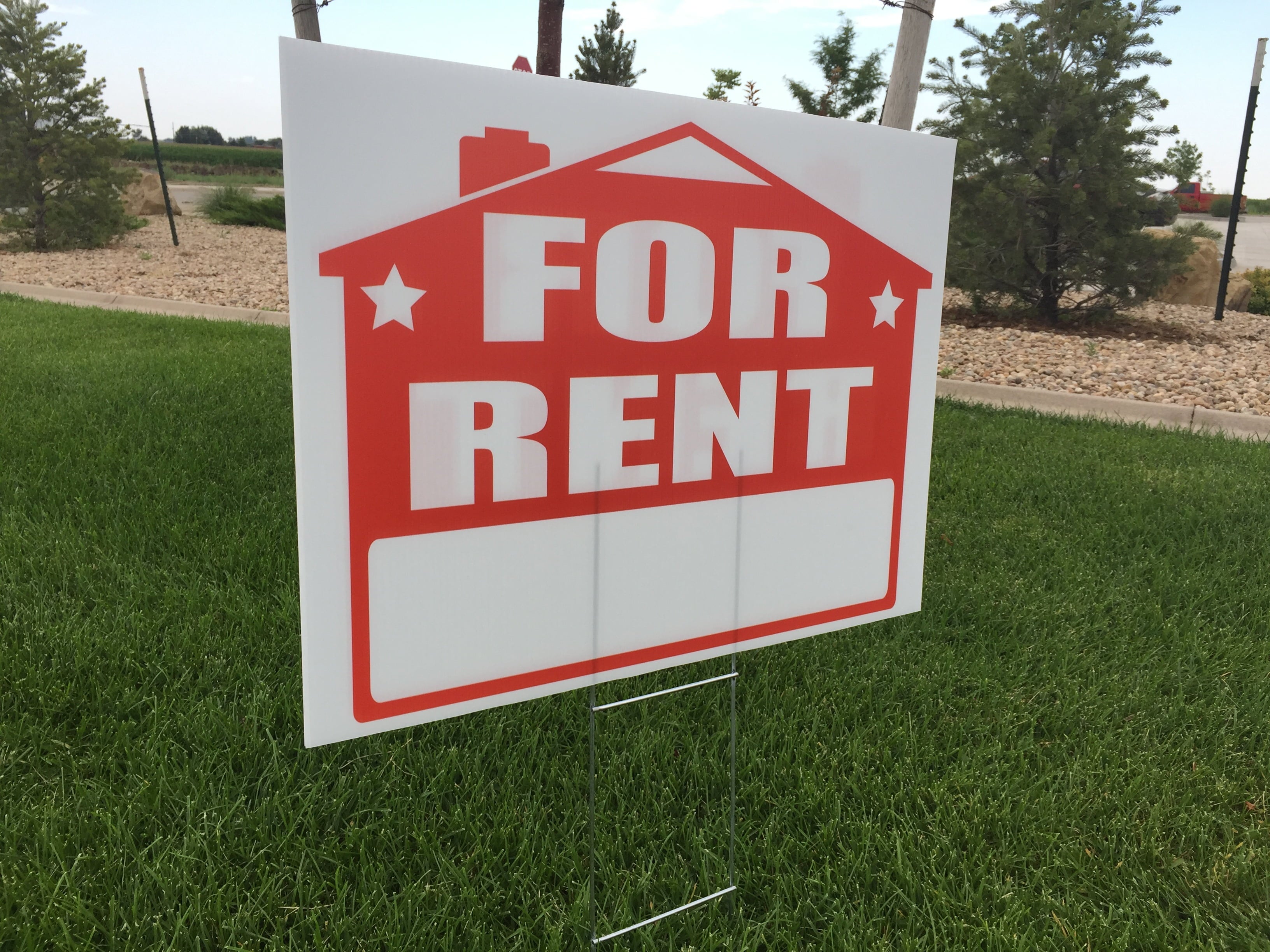 For Rent Lawn Sign Kit (18x24) with Arrow Stickers (3)