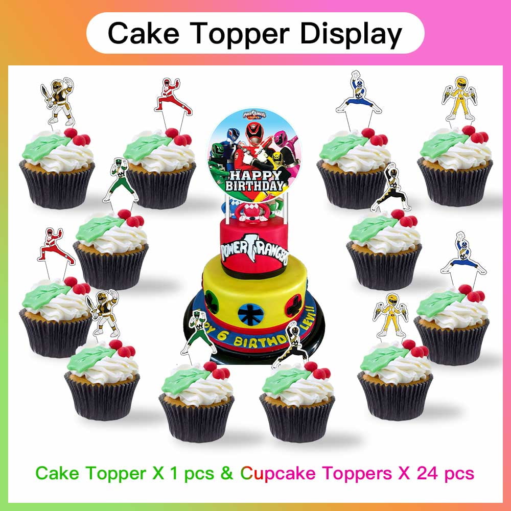 Power Ranger Party Supplies Plates Decorations Birthday Cake Topper Banner Decor Backdrop Balloons