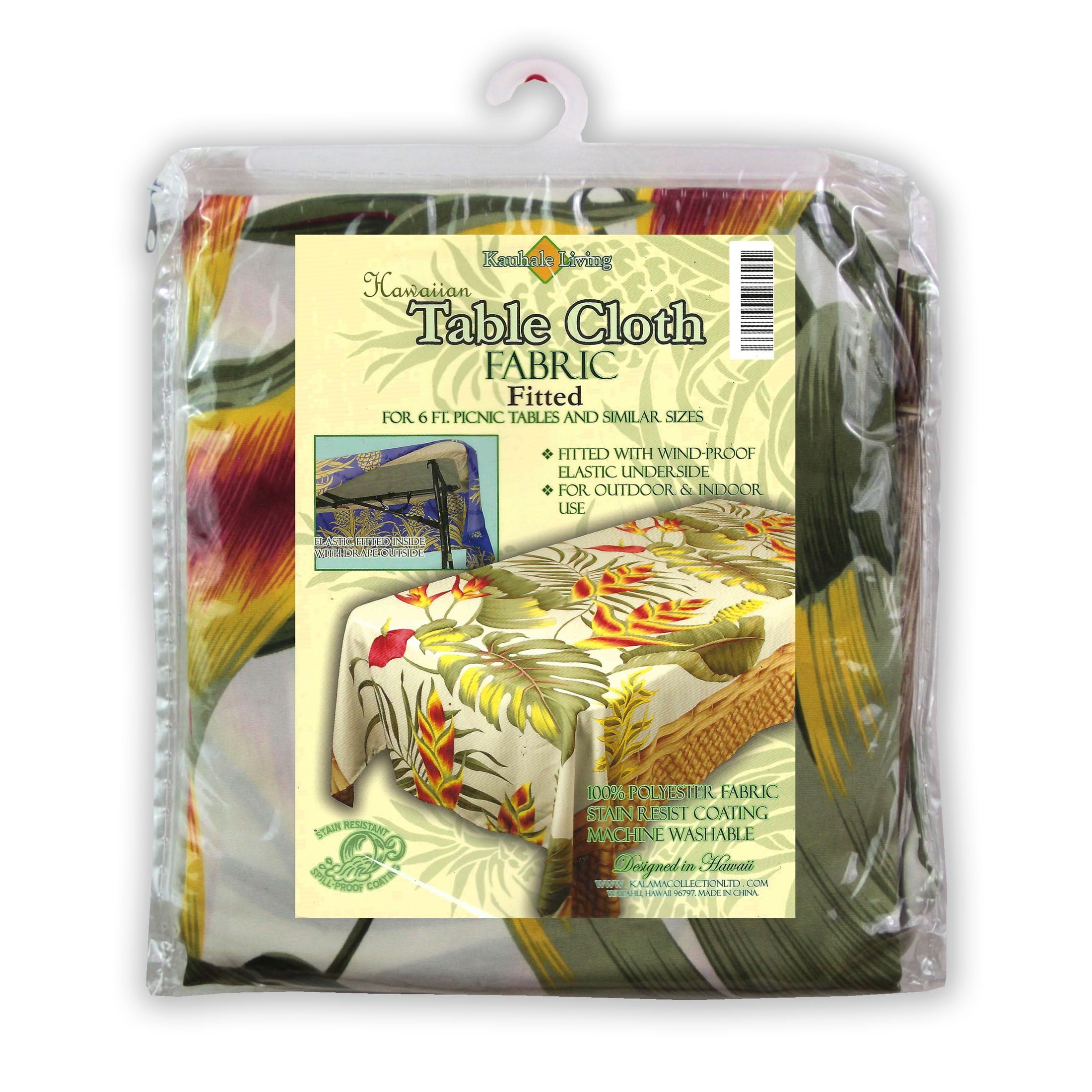 Hi Kalama Collection Hi Tablecloth 6ft Fit W Drape Hi Fl Wht