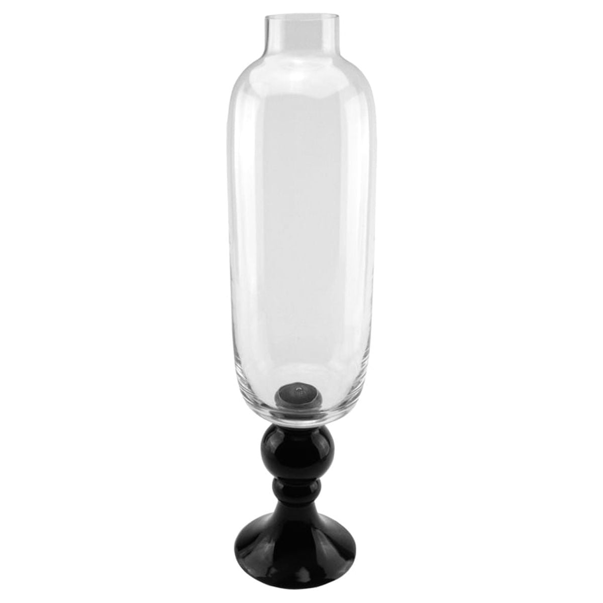 Northlight 23.5" Glass Pedestal Style Flower Vase - Clear/Black