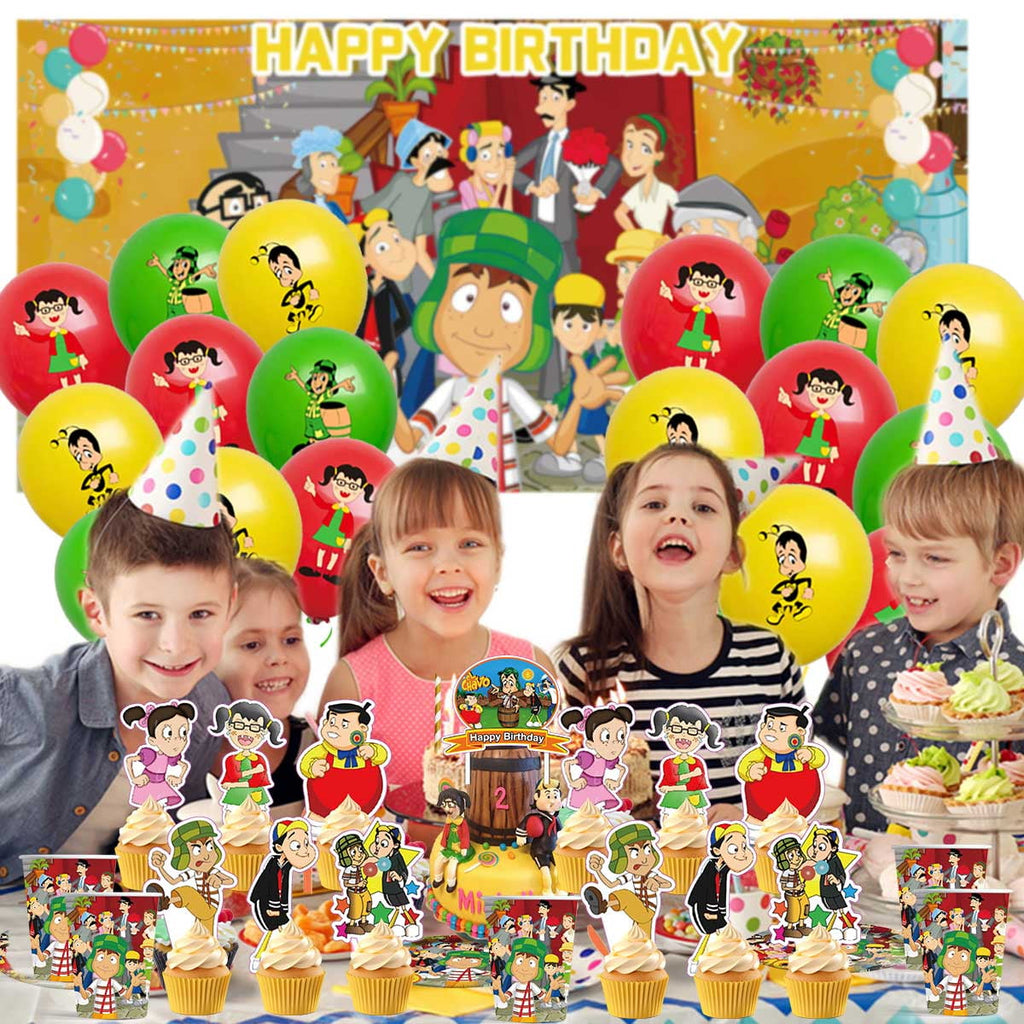 El Chavo Balloons Party Supplies Decorations Plates Banner Cake Topper Tableware Birthday Decor