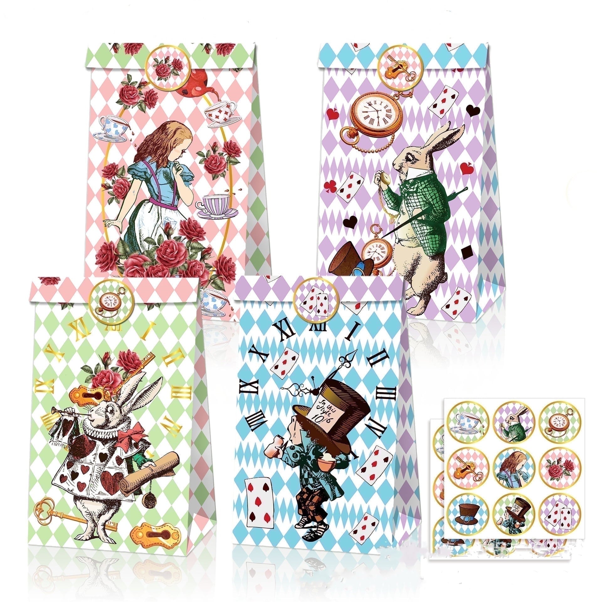 24 PCS Anime Party Favor Candy Bags for Anime Themed Birthday Supplies Decor,Kids Birthday Game Party Kraft Paper Goodie Gift Bag Decorations