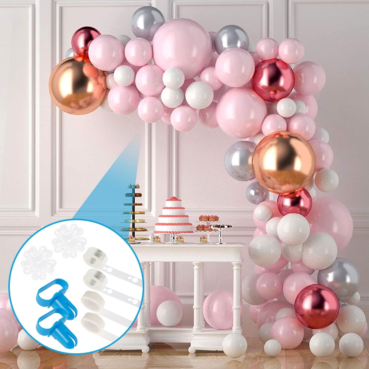 Lieonvis Electric Balloon Pump Dual Nozzle Balloon Blower Portable Balloon Inflator with Tying Tool Balloon Air Pump for Balloon Arch Garland Baby Shower Party Birthday Wedding Decoration 220V 600W Ro