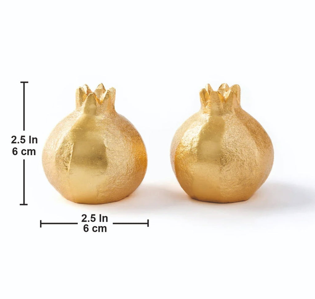 Pomegranate Salt & Pepper Shakers Hand Crafted Salt Celler Gold Tableware Shaker Set for Table Decor
