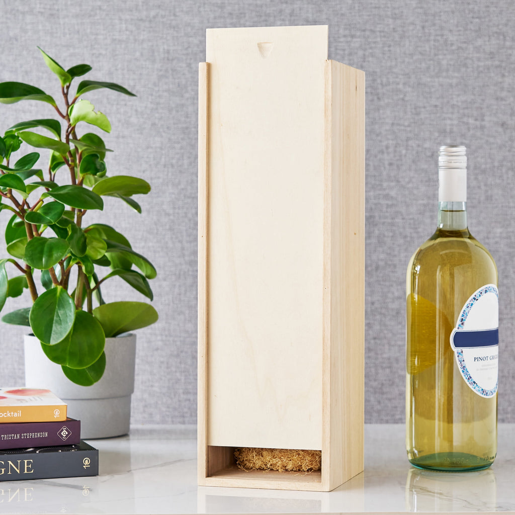 Twine Magnum Wine Gift Box 1-Bottle Wooden Wine Box, Holiday, Wedding Gifts