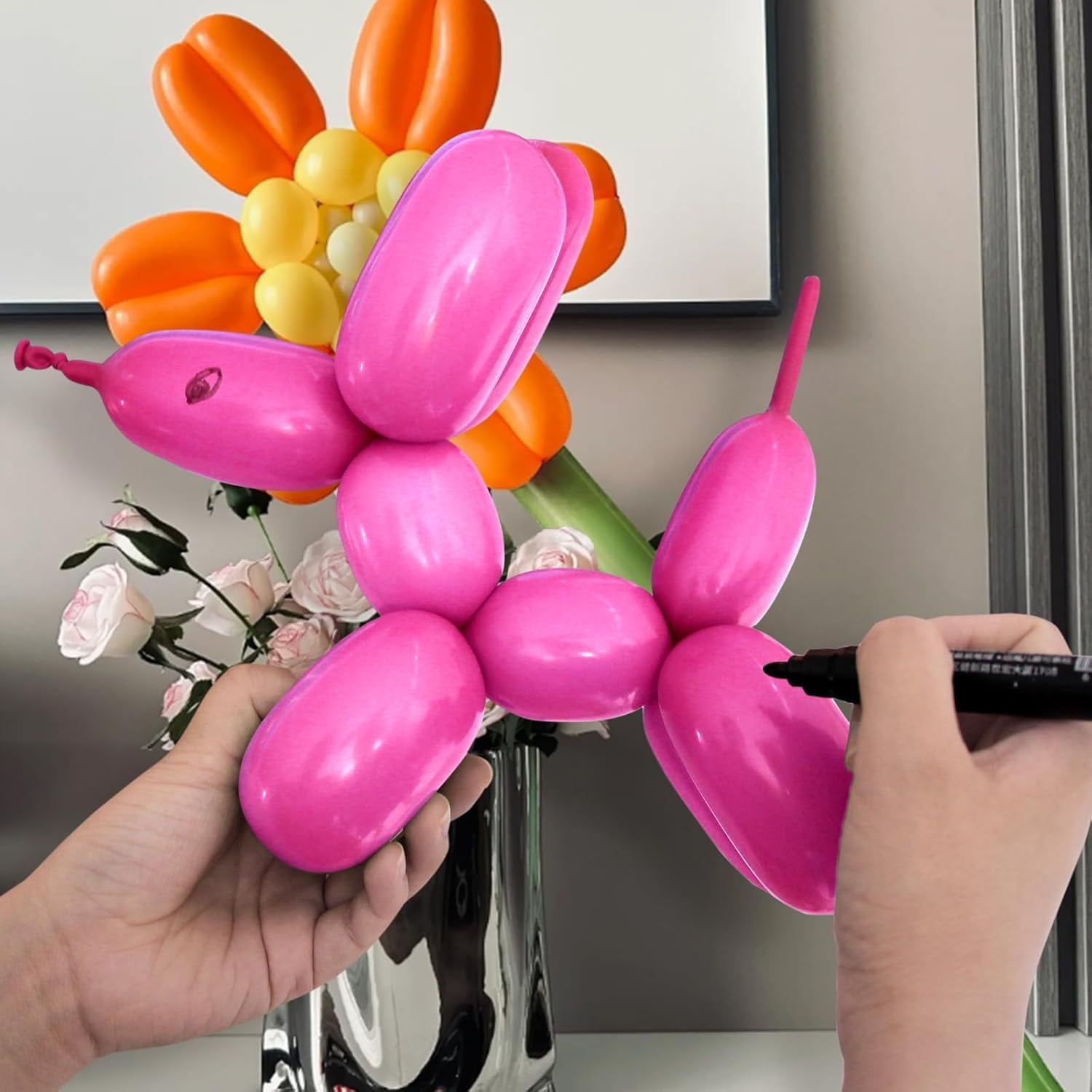 100 clear 260 balloons, clear long and thin balloons, animal balloons, high-quality balloons for beginners to make children's carnival party decorations