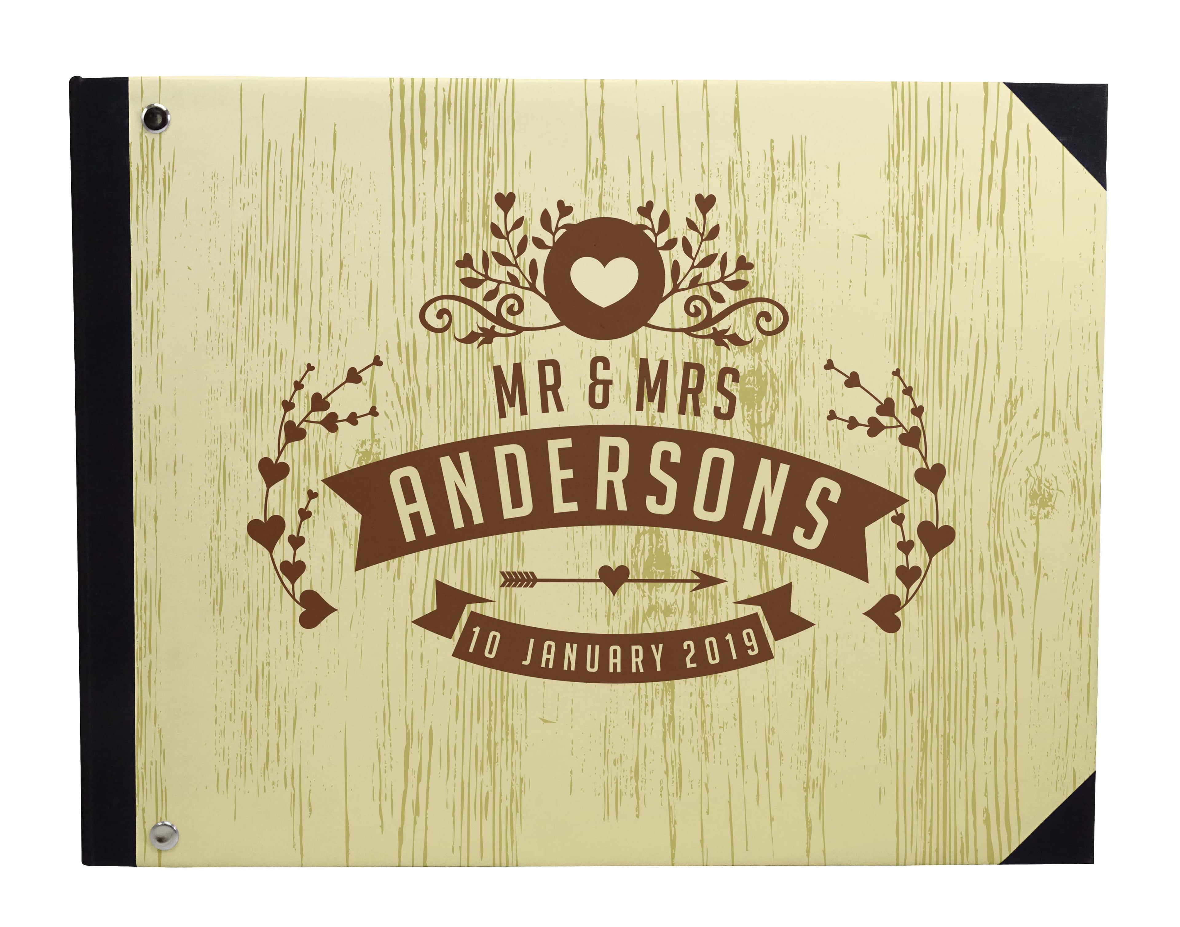 Darling Souvenir White Geometric Wedding Guest Book Hardbound Guest Sign-In Book Guest Registry Guestbook-9 x 12 Inches
