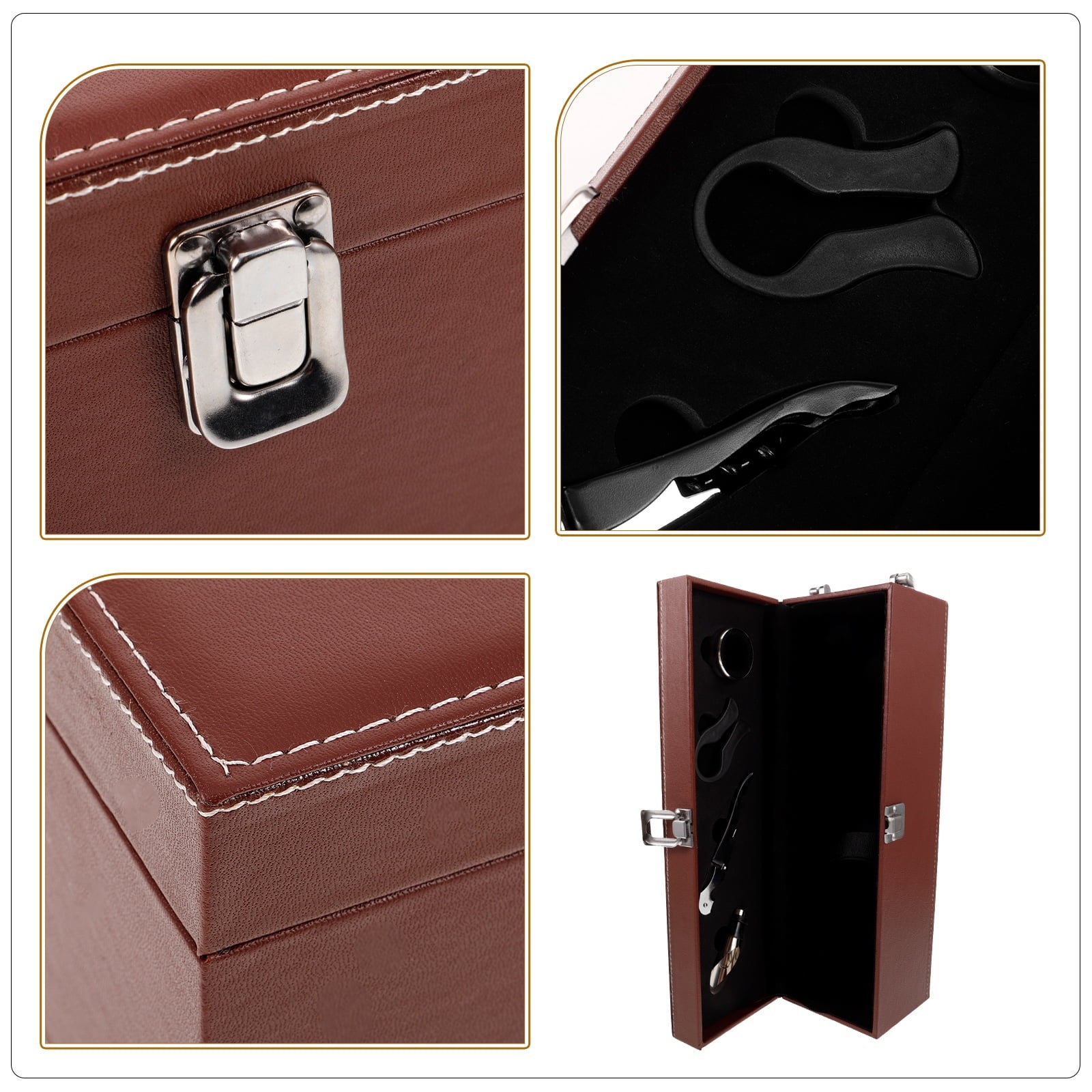 Wine Gift Box Packing Boxes Household Wine Packing Case PU Bottle Boxes Beer Belts for Wedding Decorative Storage Case
