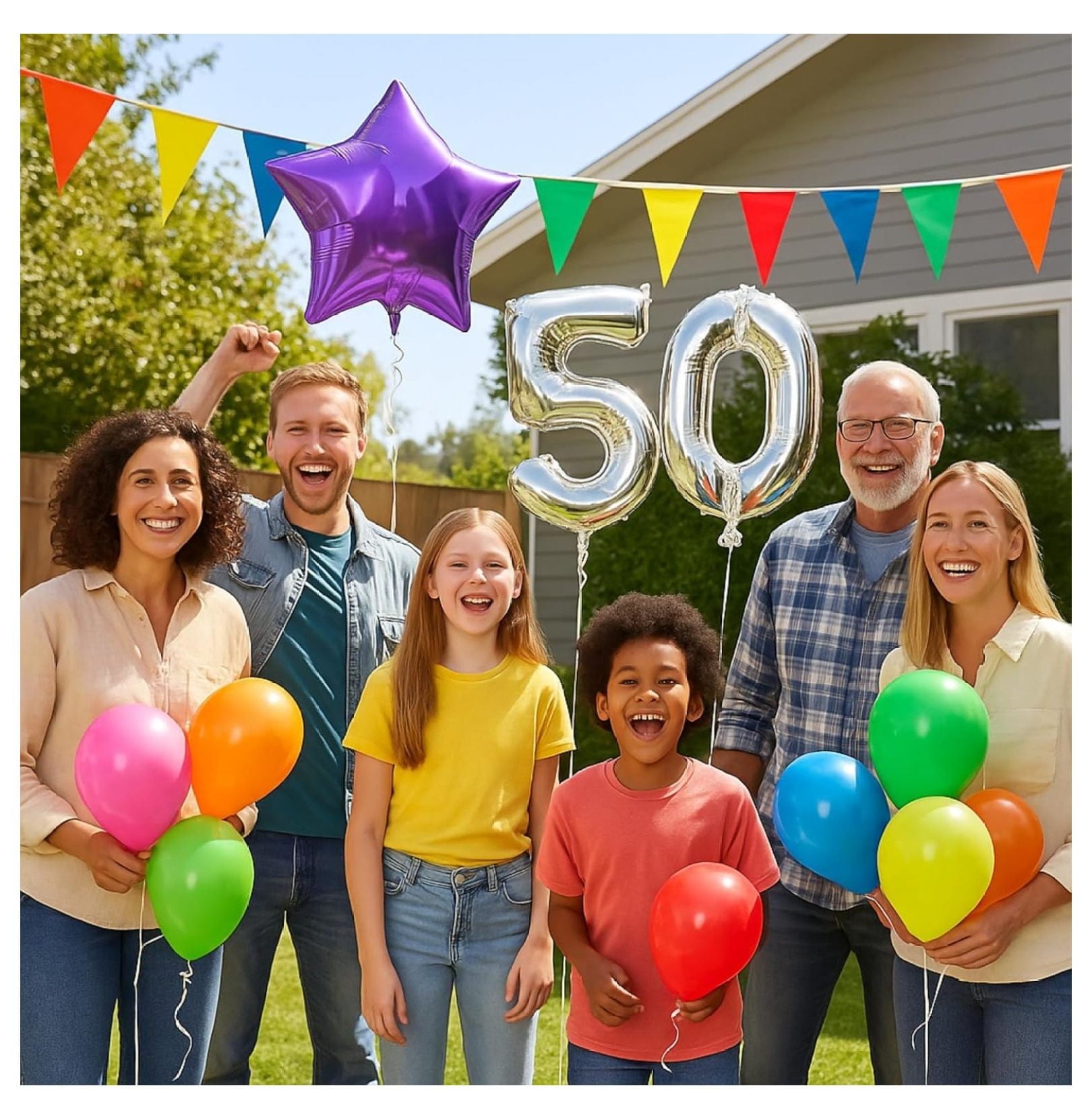 Helium for Balloons At Home, 14.9 Cu Ft Helium Balloon Pump Kit with 50 Assorted Latex Balloons, White Curling Ribbon and Balloon Tie Tool