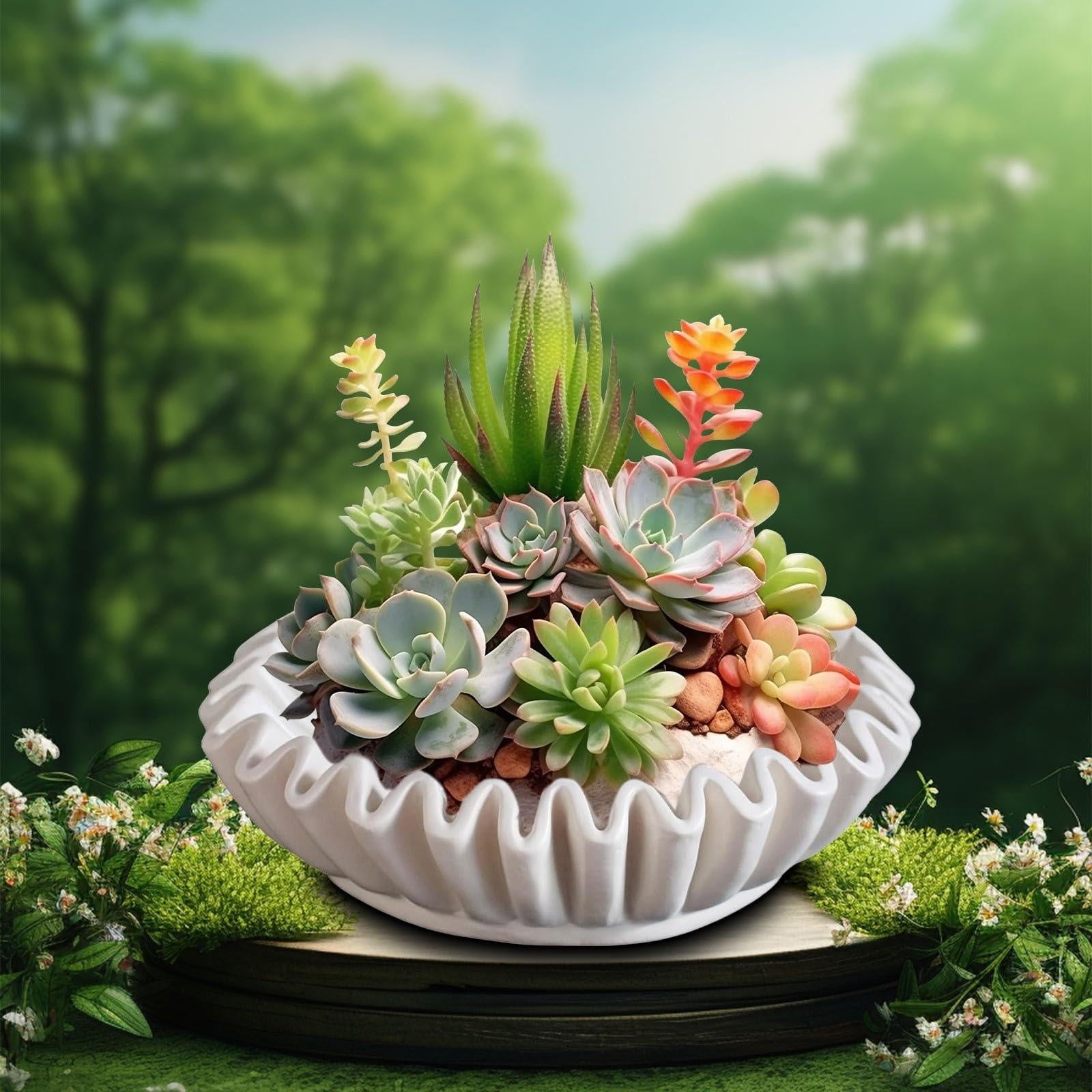 XUYAN Ruffle Bowl Decorative Bowls for Home Decor Vintage Ring Dish Fruit Bowl Ruffle Bowl Decor for Living Room Design Coffee Table Bookshelf Kitchen Table Decor, Thanksgiving Halloween Christmas