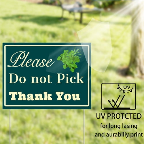 ZXCXRQFa Please Do Not Pick Coriander Yard Sign With Stake,Private Property Vegetable Sign Plant Markes for Lawn Yard Farm 9 x 12 Inches Sturdy Rust Free Weatherproof,Easy to Install