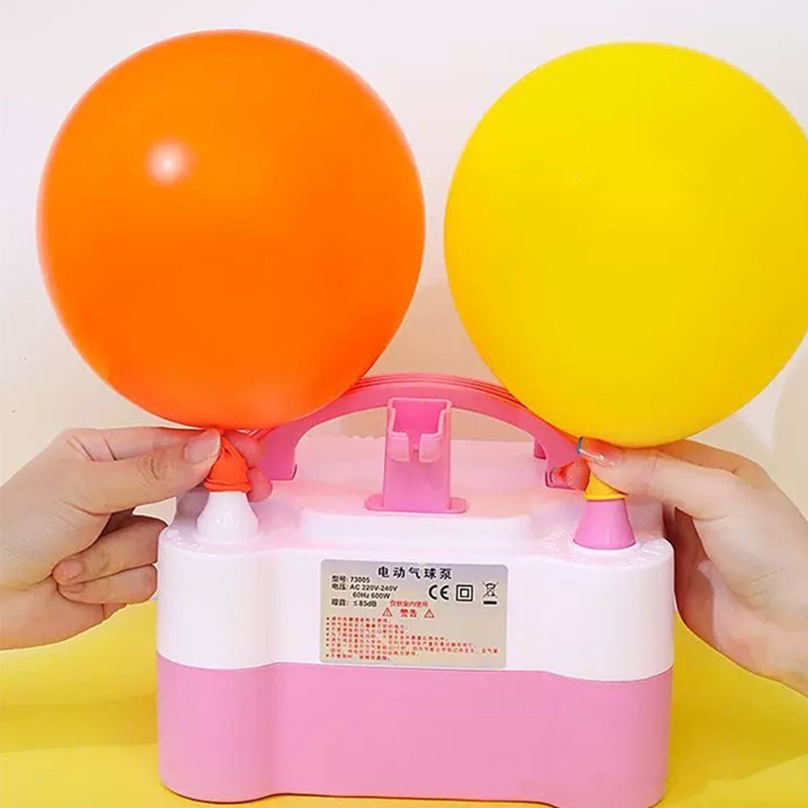 SUSUchens Electric Balloon Pump Portable Automatic Dual Nozzle 110V 600W Balloon Inflator Birthday Gender Reveal Baby Shower Balloons Party Supplies Blue EU