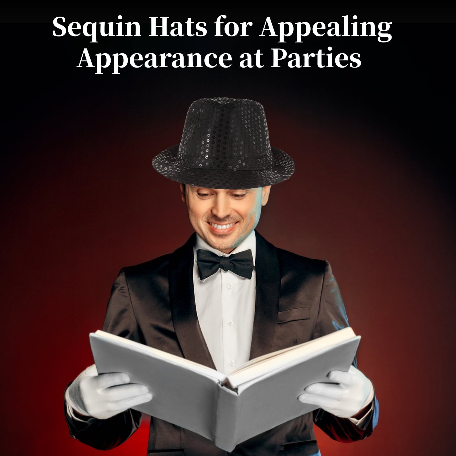 12 Pack Adult Sequin Party Hats - Black Glitter Dance Hats, Disco Glitter Cowboy Hats for Women Men, Sparkly Western Dance Caps, 70s Theme Costume Accessories