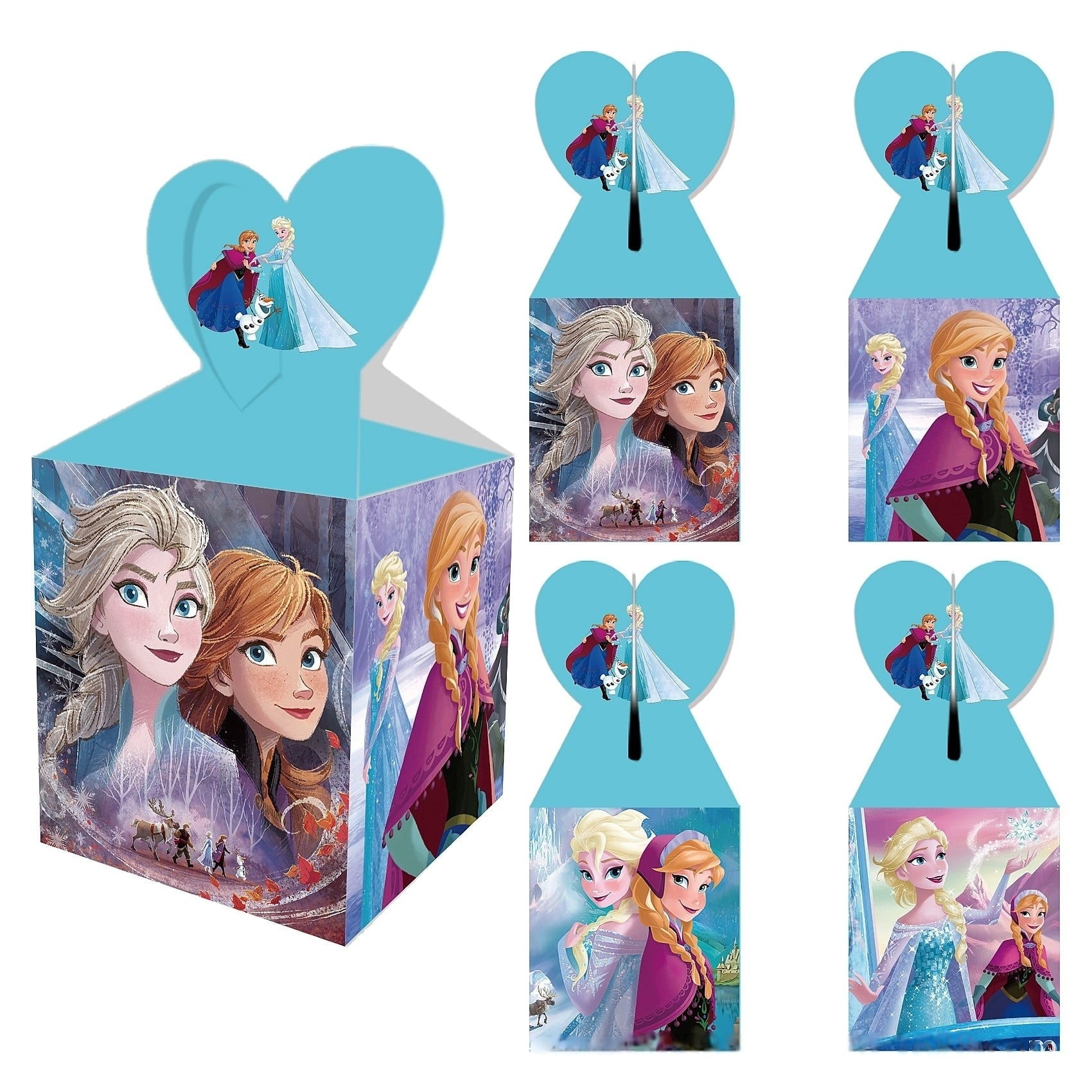 24PCS Frozen Party Candy Boxes for Anime Theme Birthday Party Supplies Decor,Kids Birthday Game Party Kraft Paper Gift Bag Decoration