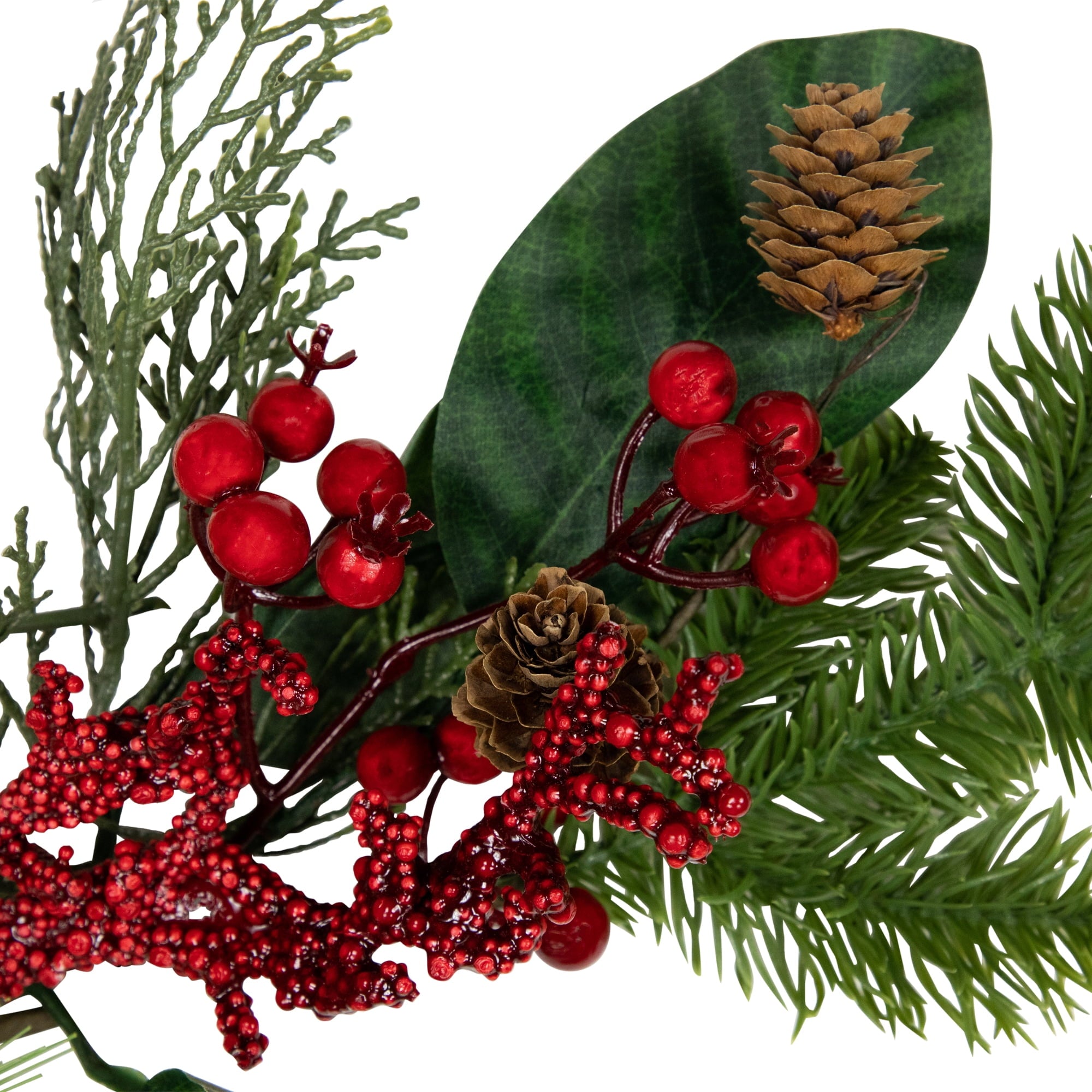Pinecones and Berries Artificial Christmas Garland - 6' x 8" - Unlit