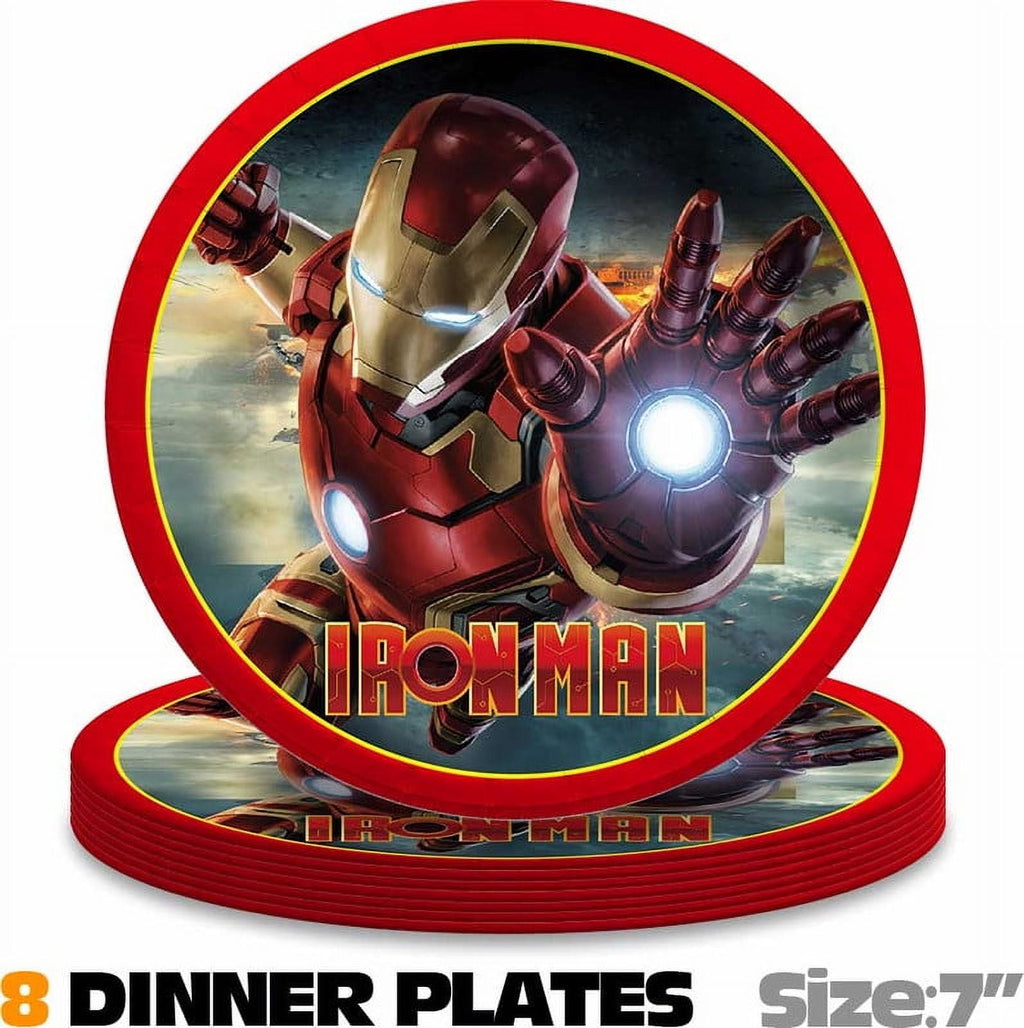 Iron Man Party Supplies Plates Decorations Birthday Cake Topper Banner Decor Backdrop Balloons