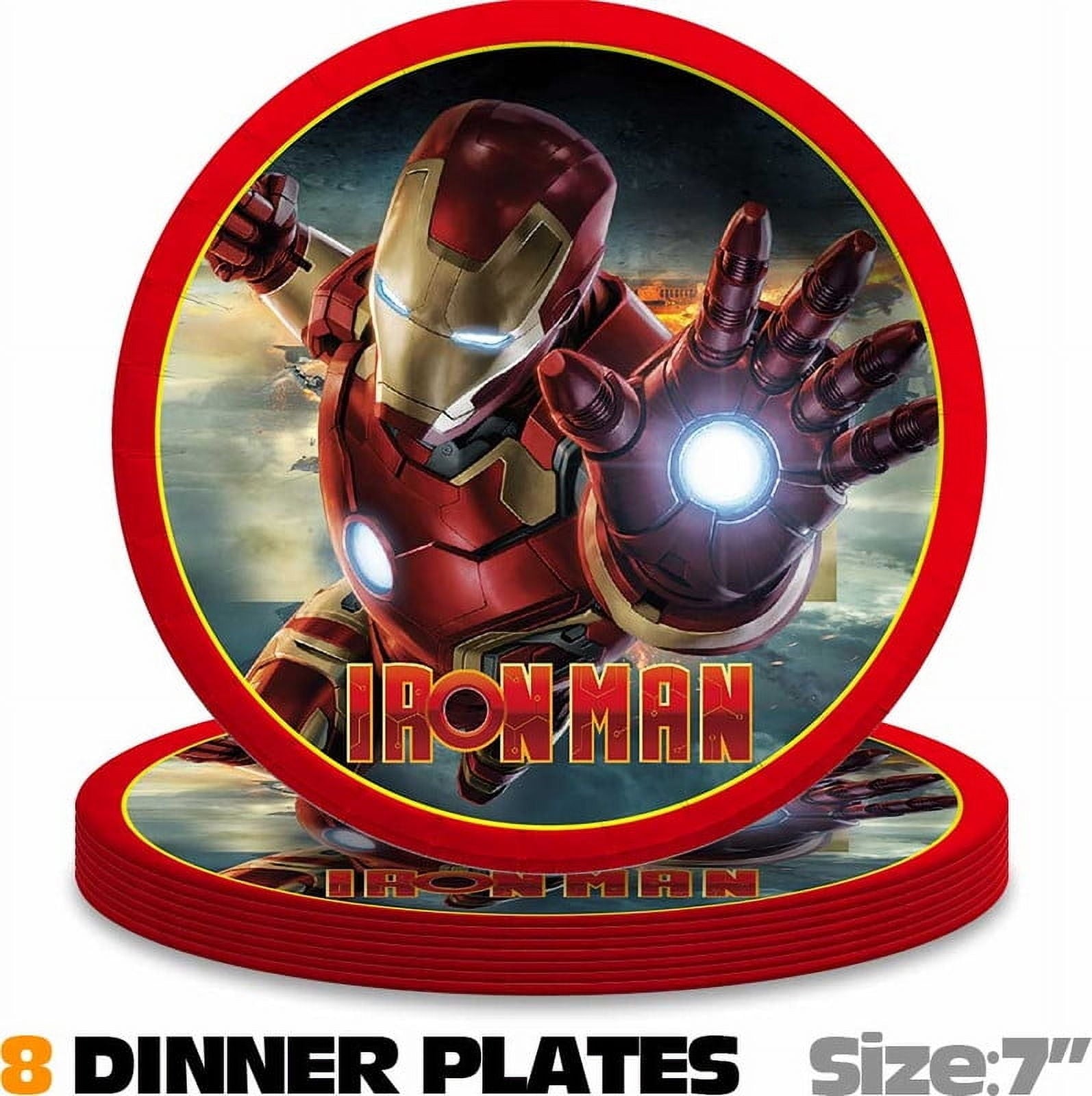 Iron Man Party Supplies Plates Decorations Birthday Cake Topper Banner Decor Backdrop Balloons