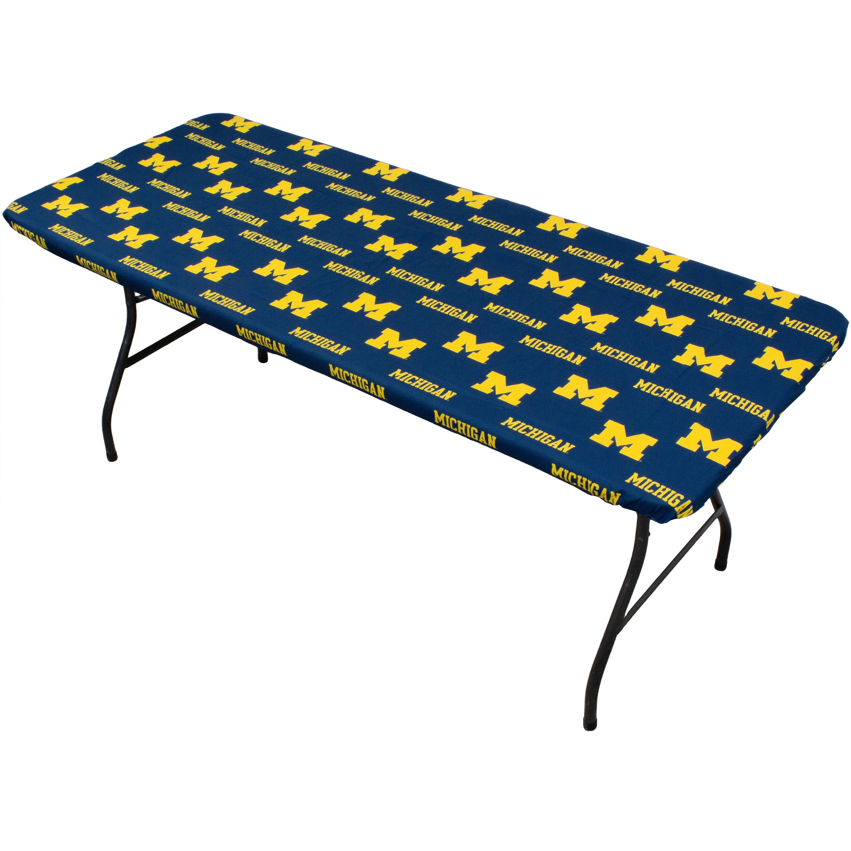 Michigan Wolverines Tailgate Fitted Tablecloth, 72" x 30", 6 ft table - 72" x 30", 6 ft table