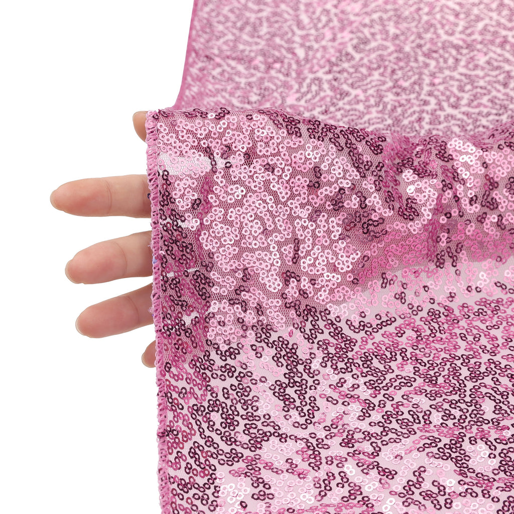 Unique Bargains Sequin Table Covers for Dining Room Parties or Dances Tablecloths Pink 47"x71"