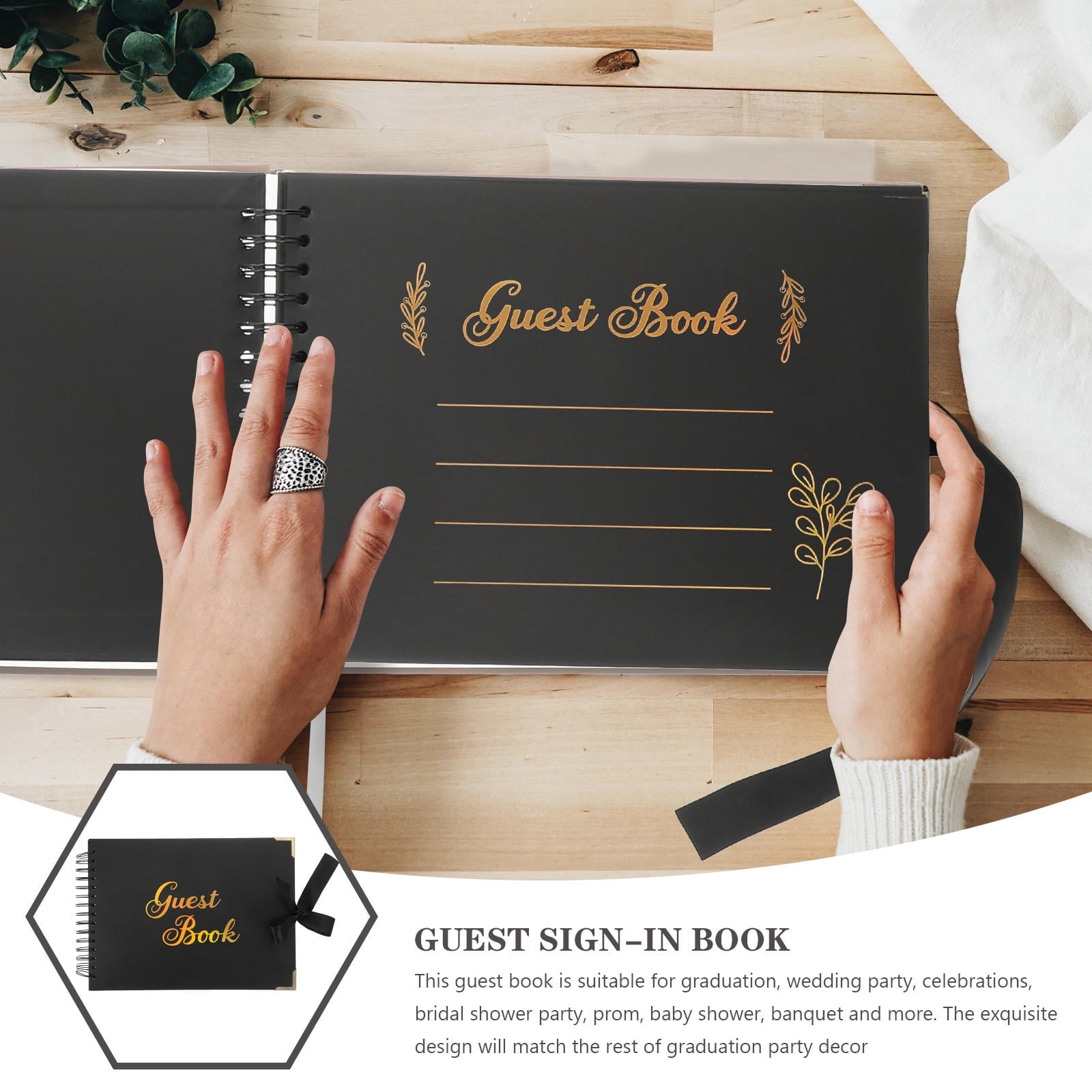 WHAMVOX Graduation Guest Book for Decoration Assorted Color Paper Keepsake Sign In Book 8.5 x 11 inches