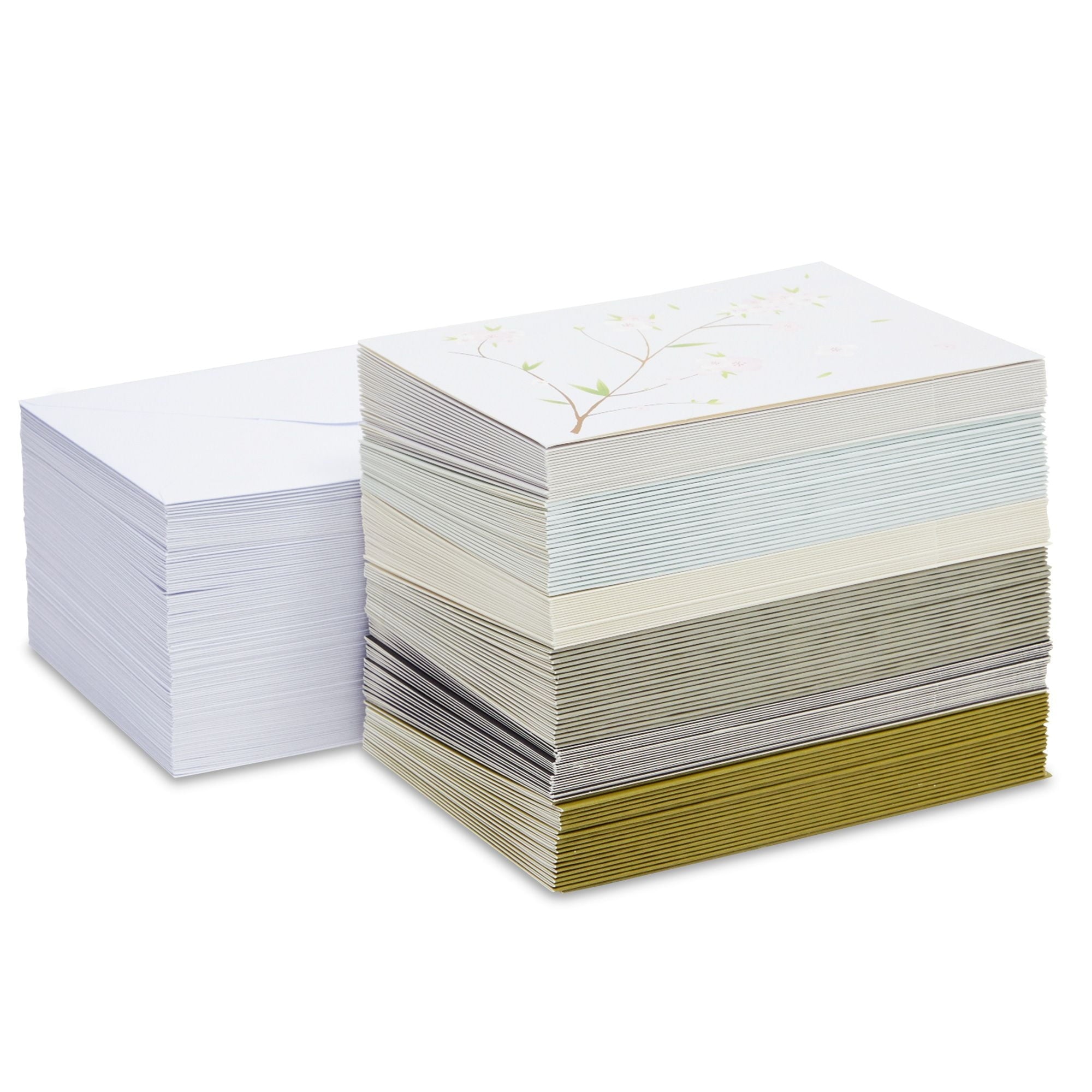 120 Pack Cherry Blossom Note Cards with Envelopes - Thank You, Wedding, Business, Birthday, All Occasion Spring Card (6 Floral Designs, 4x6 In) Blank Note Cards and Envelopes