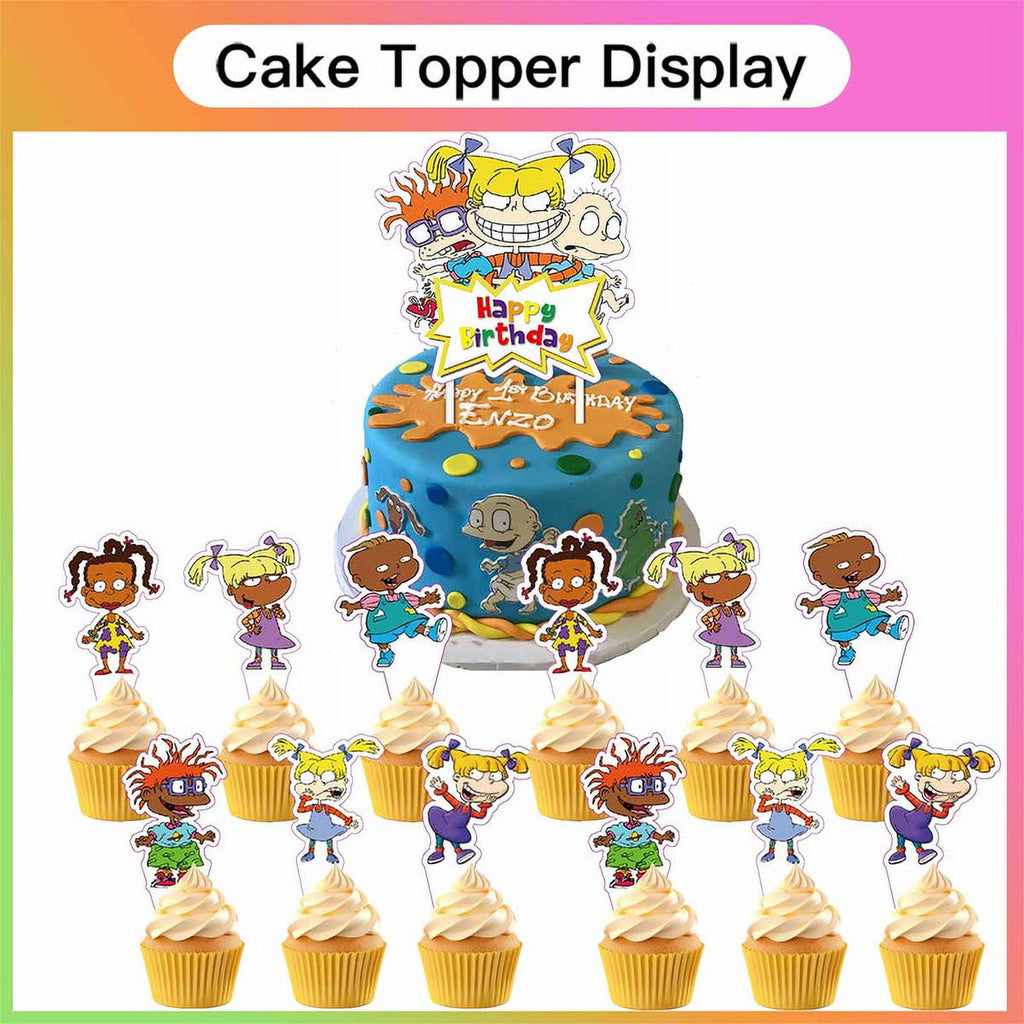 Rugrats Birthday Party Supplies Balloons Plates Decoration Cake Topper Decor Tableware Banner Backdrop
