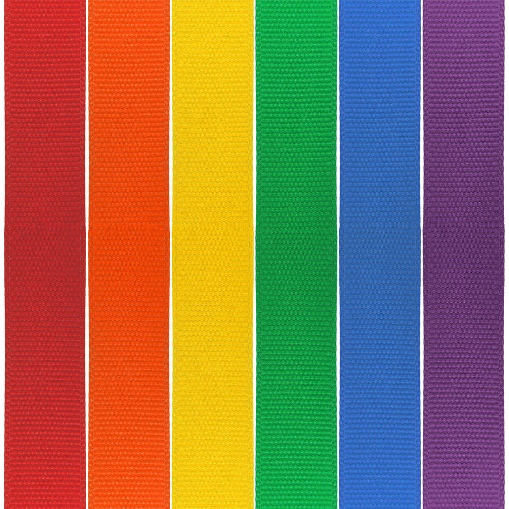 Gwen Studios 3/8" Grosgrain Ribbon, 6 Rainbow Colors, 600 Yards