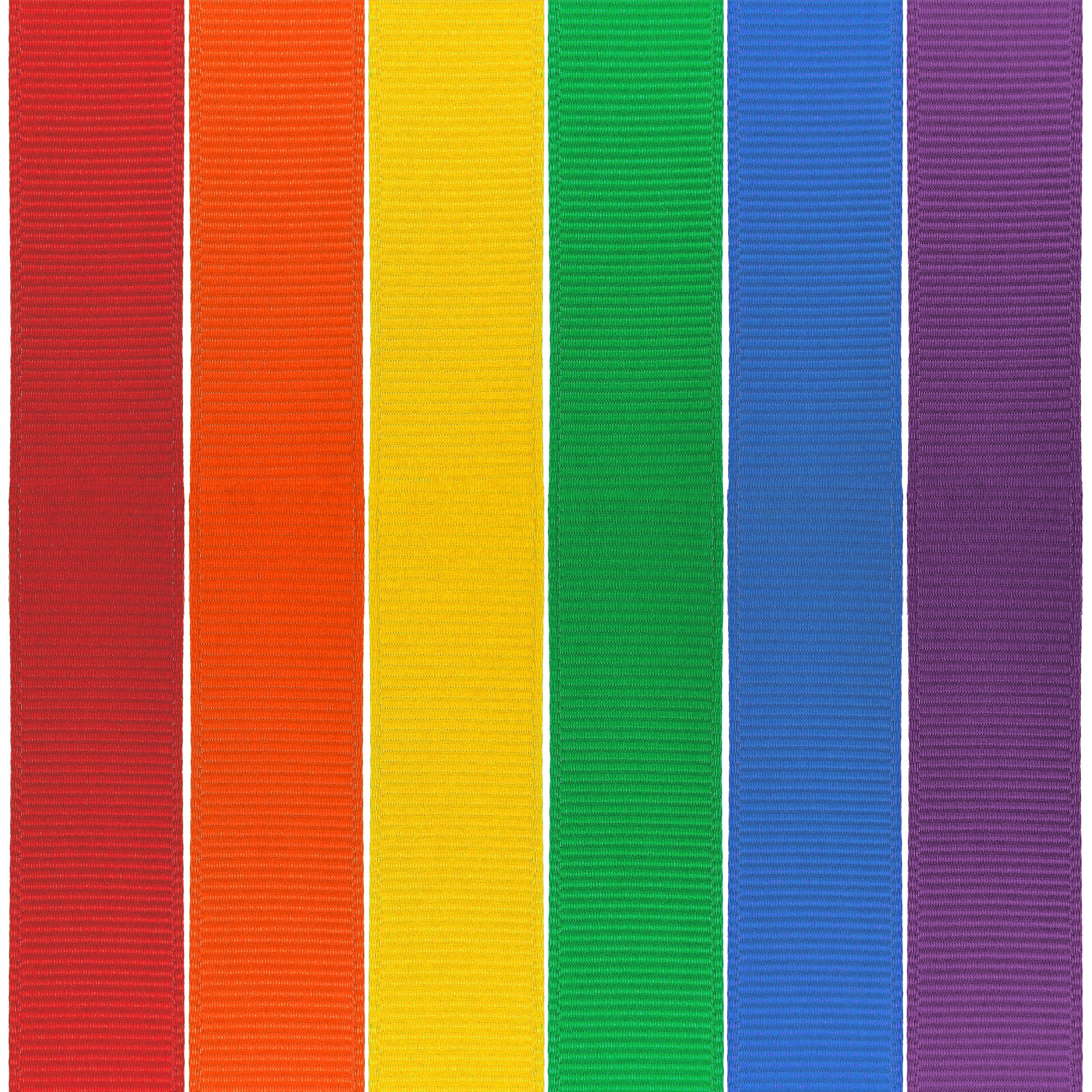 Gwen Studios 3/8" Grosgrain Ribbon, 6 Rainbow Colors, 600 Yards