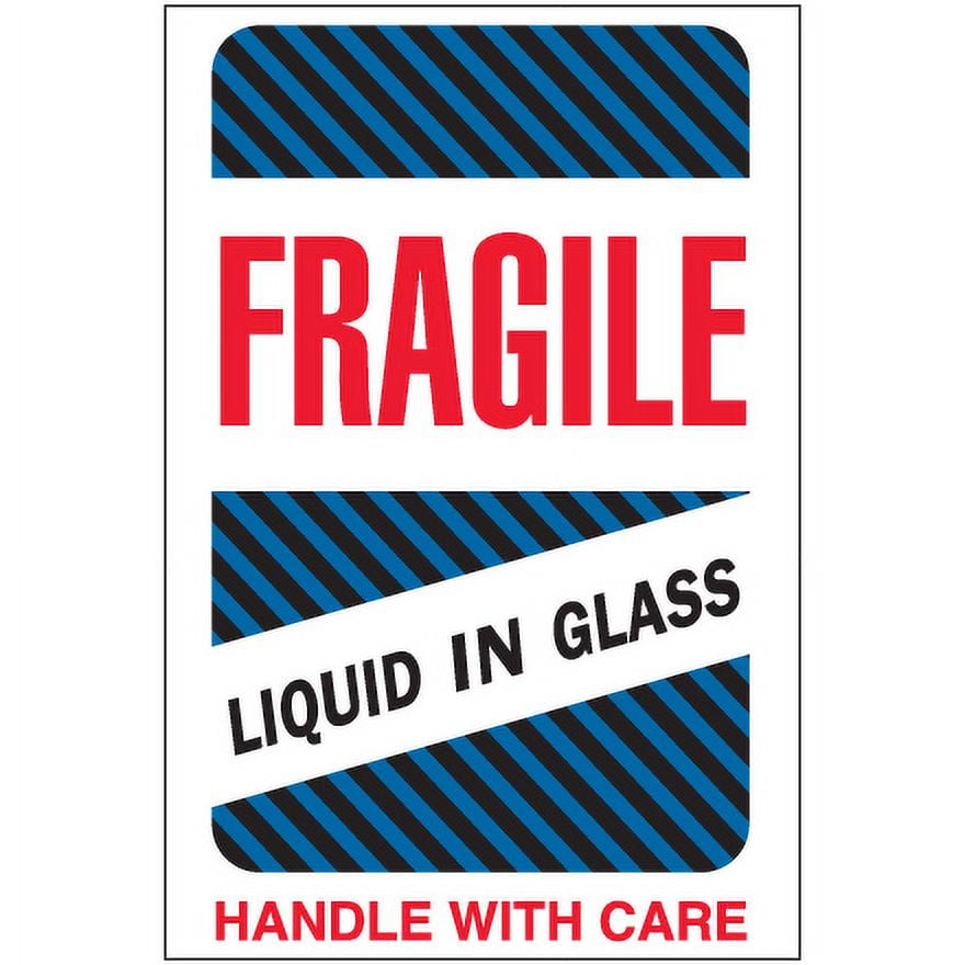 Tape Logic Label,Fragile Liquid Glass,4x6" DL1590