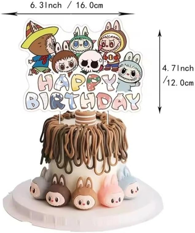 Cartoon Elf Party Supplies Happy Birthday Decorations Set Include Banner, Balloons, Cake Cupcake Toppers, Backdrop for Boys Girls Cartoon Theme Party