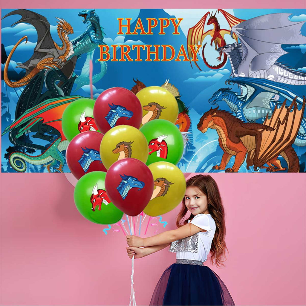 Wings of Fire Party Decor Plates Cake Topper Balloons Banner Backdrop Supplies Decorations Tableware