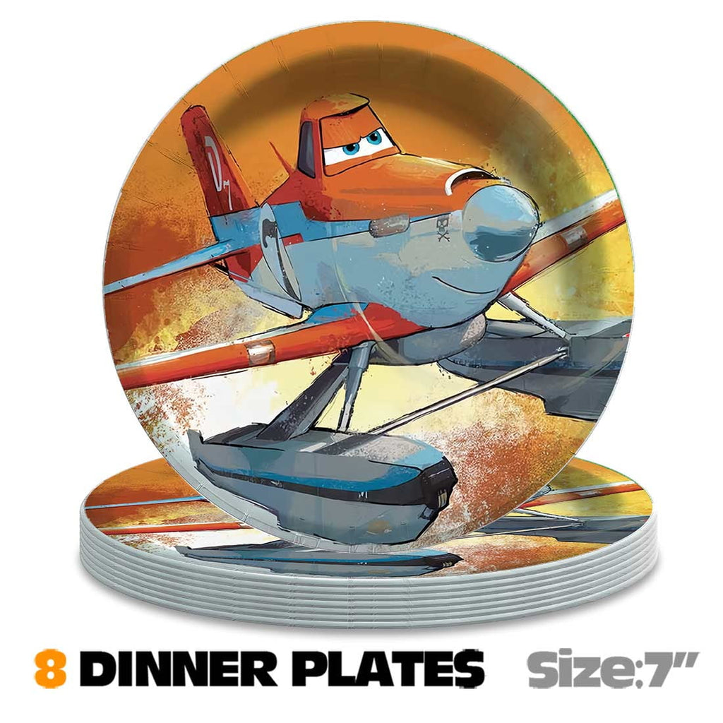 Planes Fire and Rescue 4th Tableware Balloons Cake Toppers Backdrop Banner Supplies Party Decor Plates Decorations