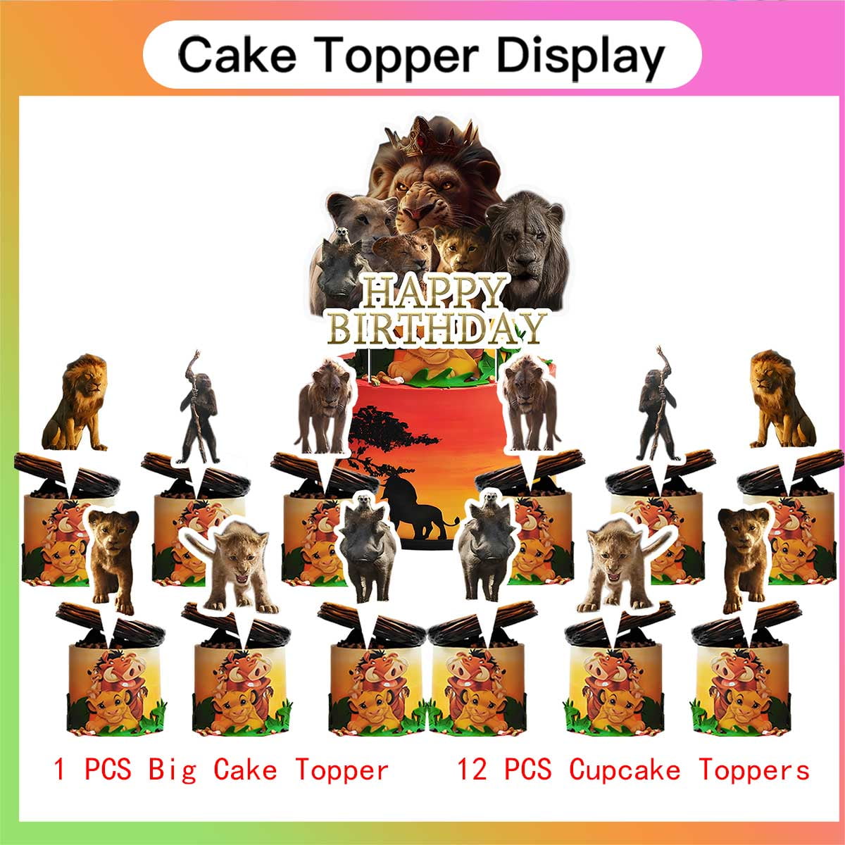 Mufasa Birthday Party Supplies Balloons Paper Plates Decoration Cake Topper Decor Tableware Banner Backdrop