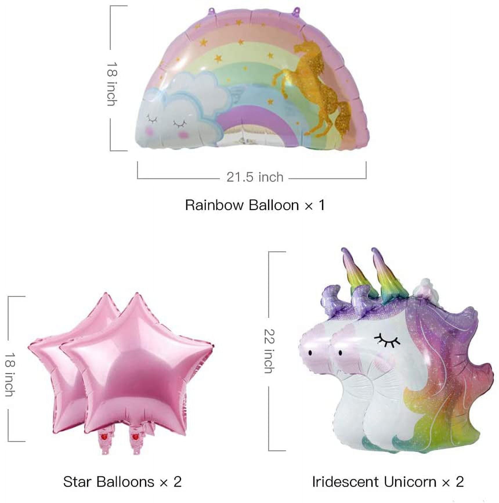 Unicorn Birthday Decorations for Girls 6th Birthday- Bouquet of Unicorn Balloons for Rainbow Unicorn Party Supplies (Number 6)