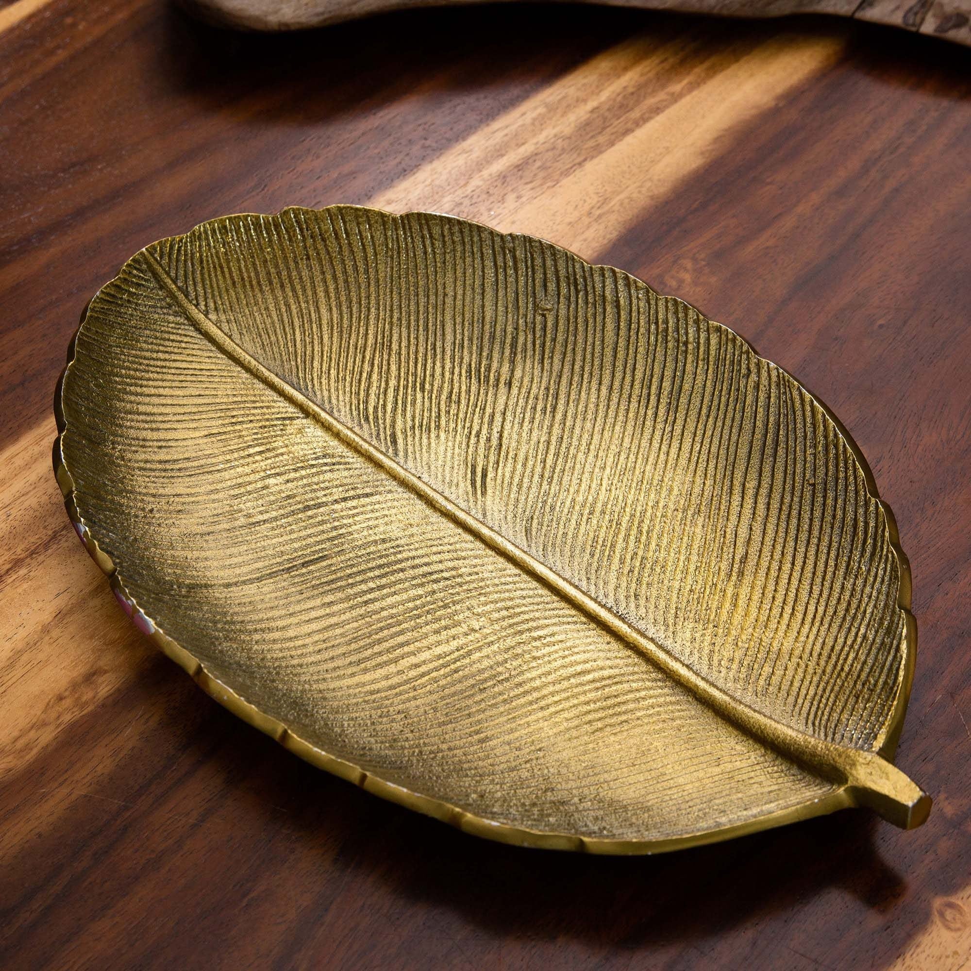 Nearly Natural 16in. Gold Leaf Decorative Accent Tray