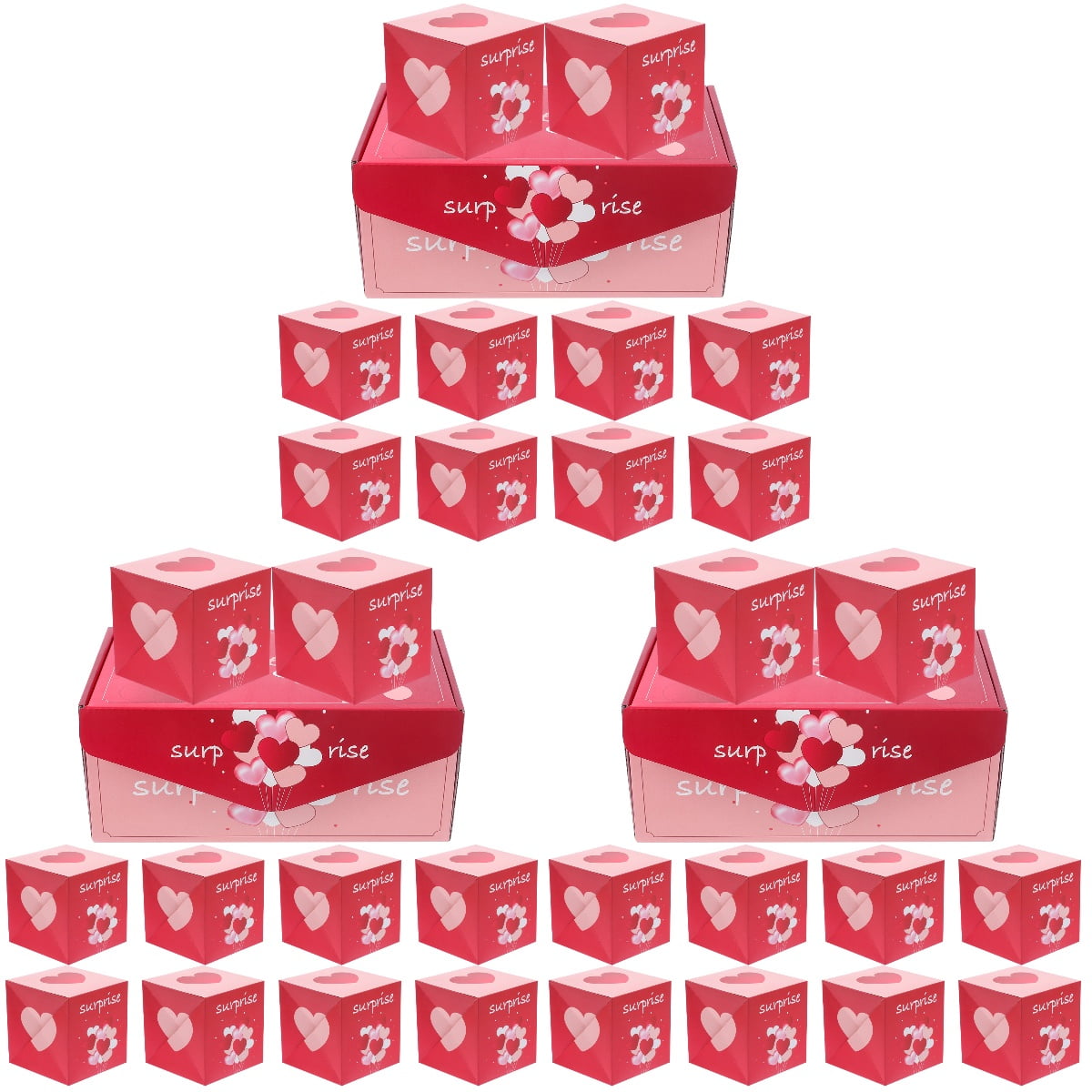 3 Sets  Valentine Day Candy Boxes Gift Wrapping Box Small Gift Box Holiday Bouncing Explosion Gift Box
