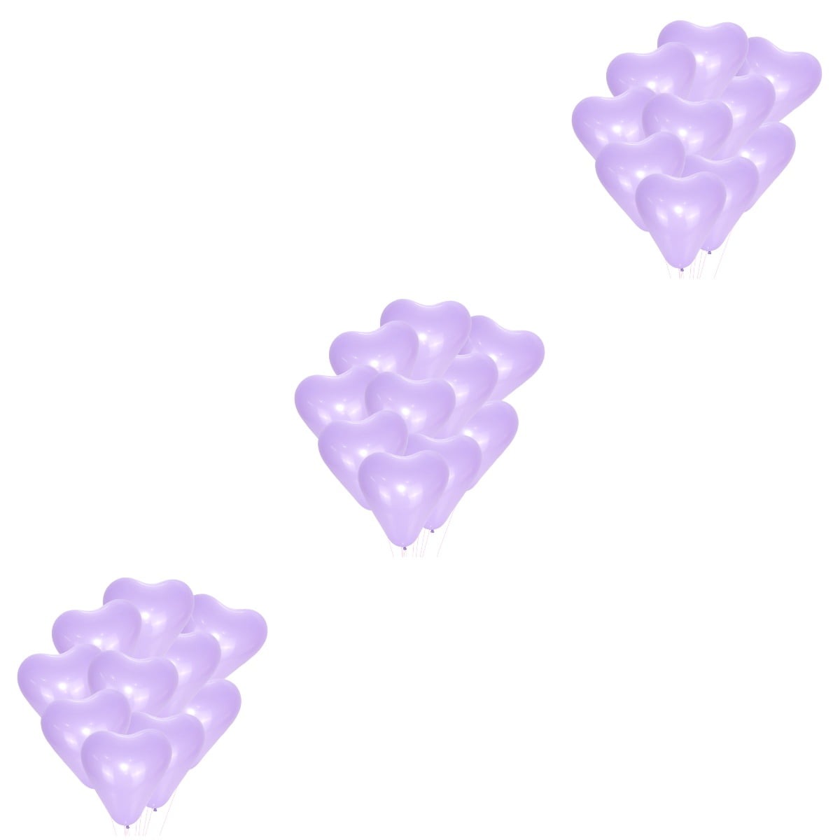 300 pcs Romantic Heart Shape Balloons Balloons Decorative Balloons Party Supplies Favors for Wedding (Purple)