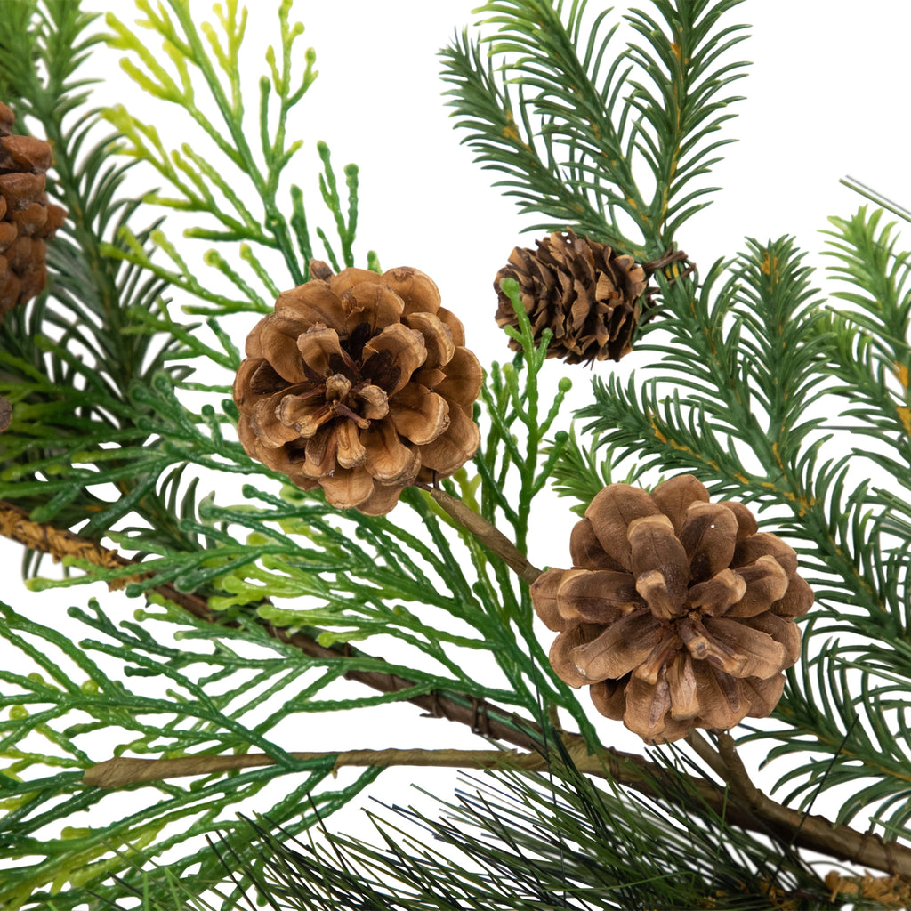 Real Touch?? Jingle Bells and Pinecones Artificial Christmas Garland - 5' x 10" - Unlit