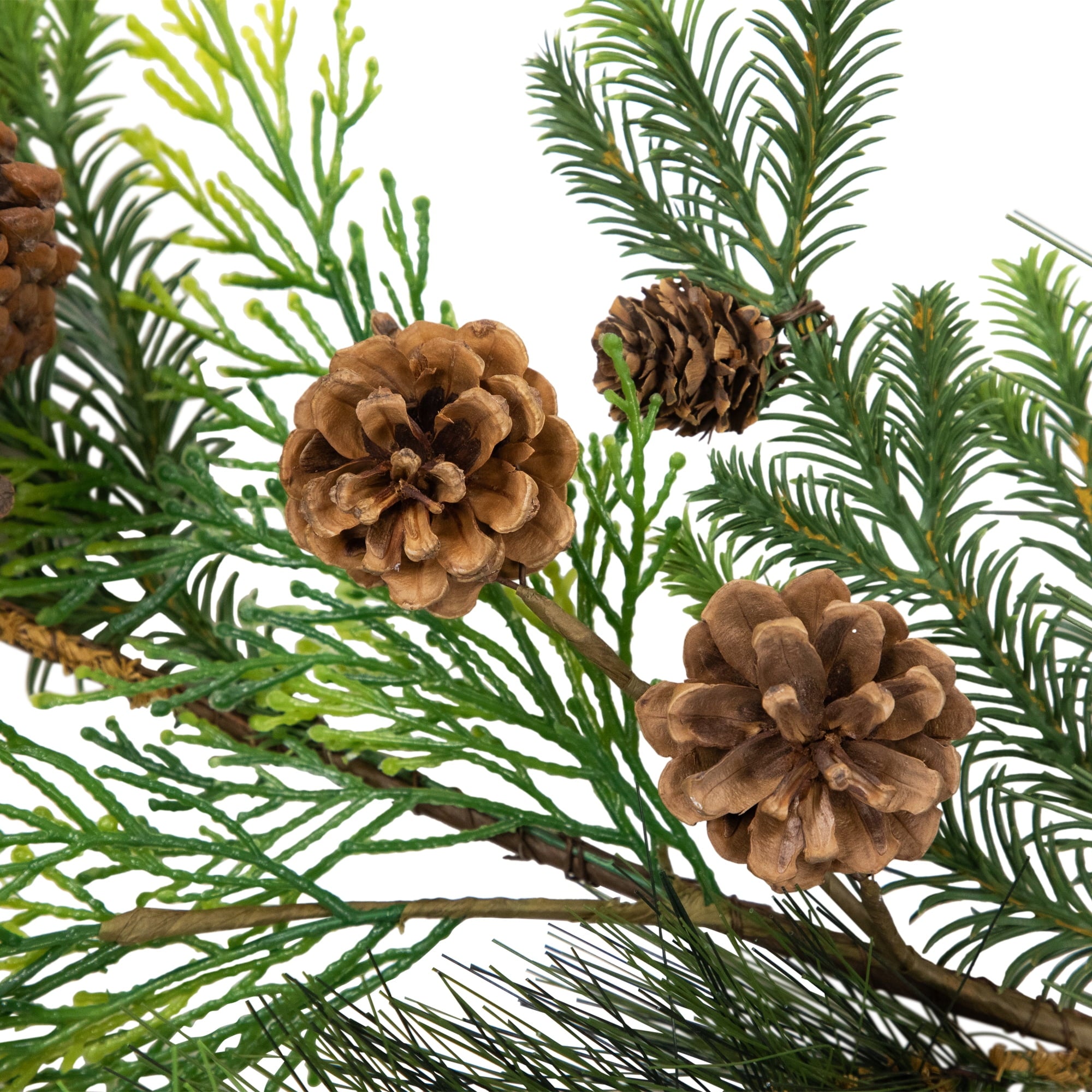 Real Touch?? Jingle Bells and Pinecones Artificial Christmas Garland - 5' x 10" - Unlit