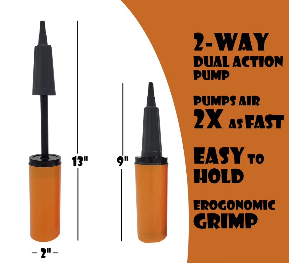 3 Balloon Pump Handheld, Manual Inflator Air Pump 2 Way Dual Action New Version