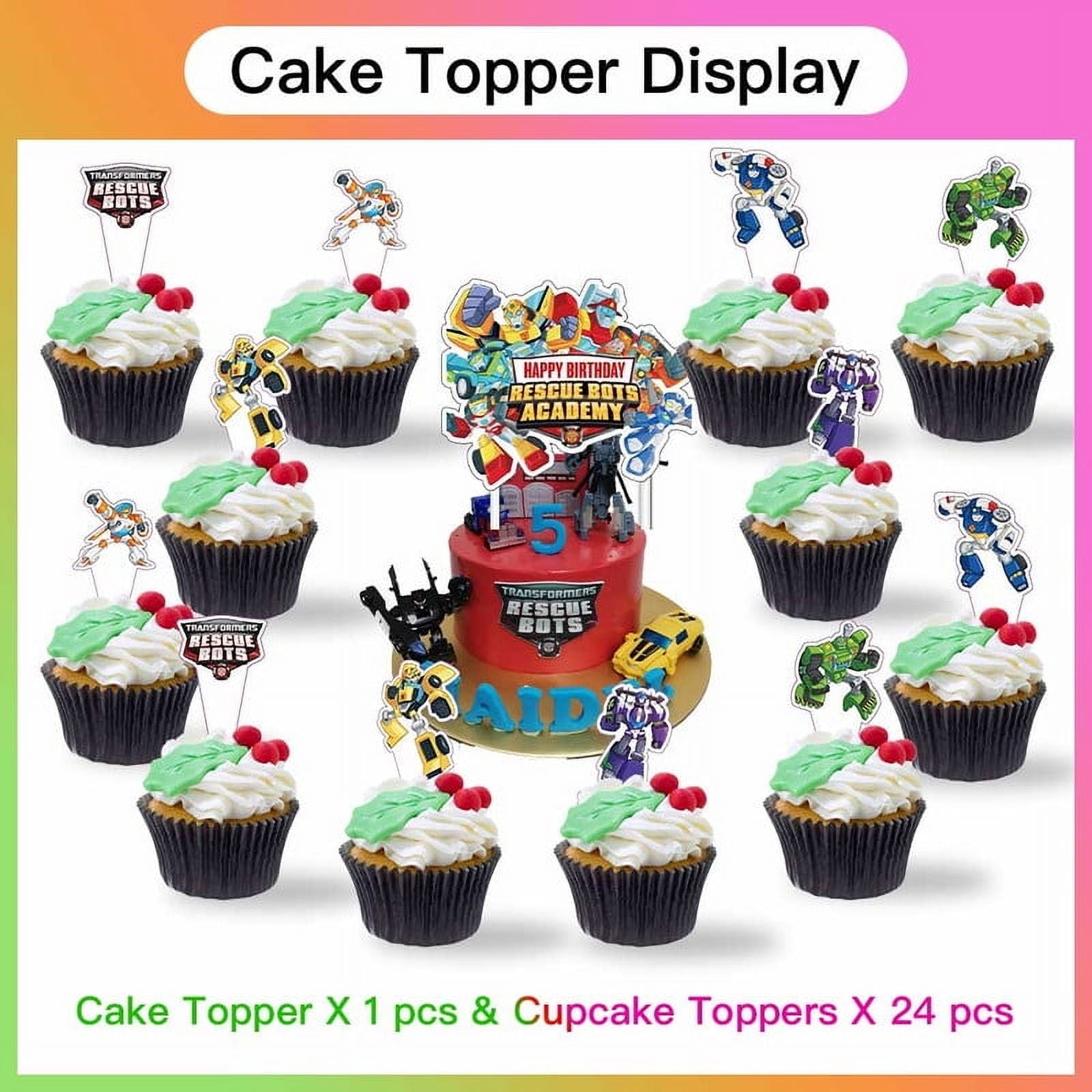 Transformer Party Supplies Plates Decorations Birthday Cake Topper Banner Decor Backdrop Balloons