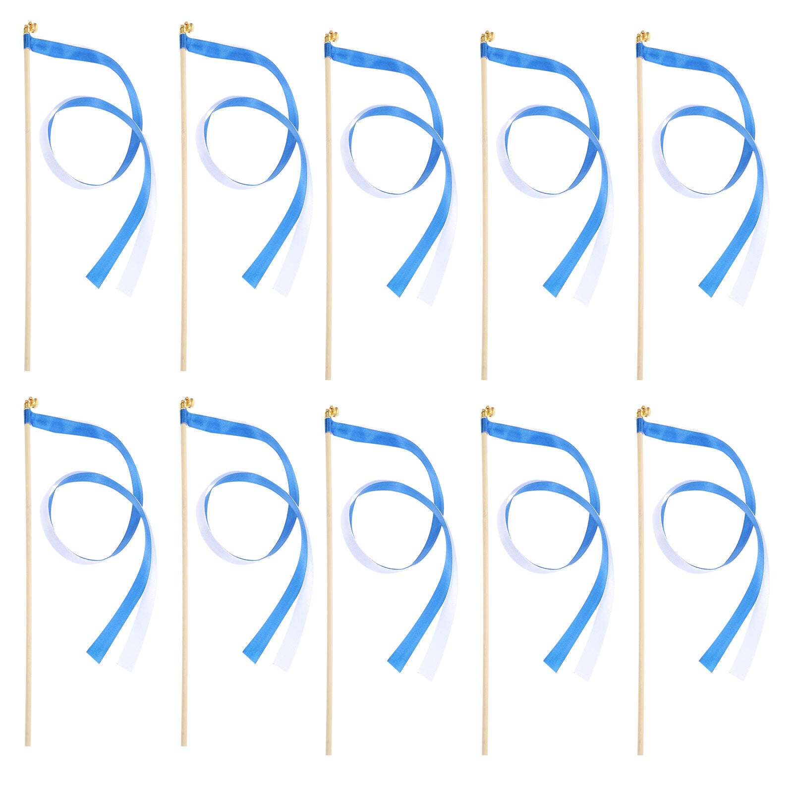 3 Pieces Ribbon Stick Ribbons Sticks Cheer Props Child 1.5cm X 60cm Blue
